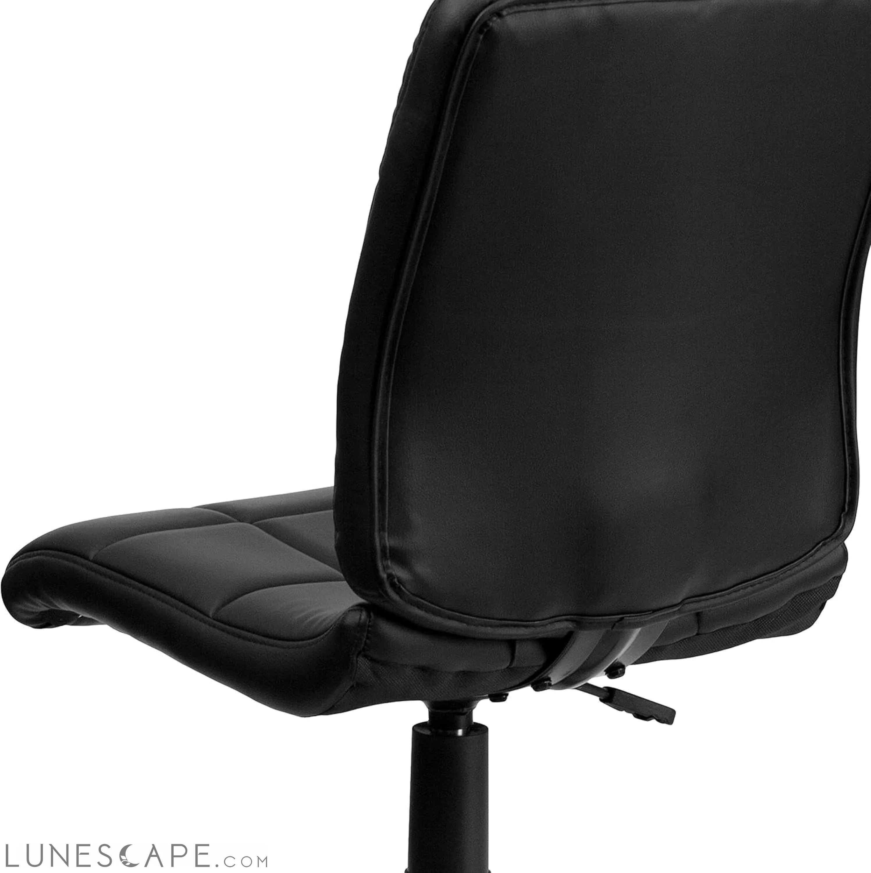 Clayton Mid-Back Tufted Vinyl Upholstered Swivel Desk Chair with LUNESCAPE