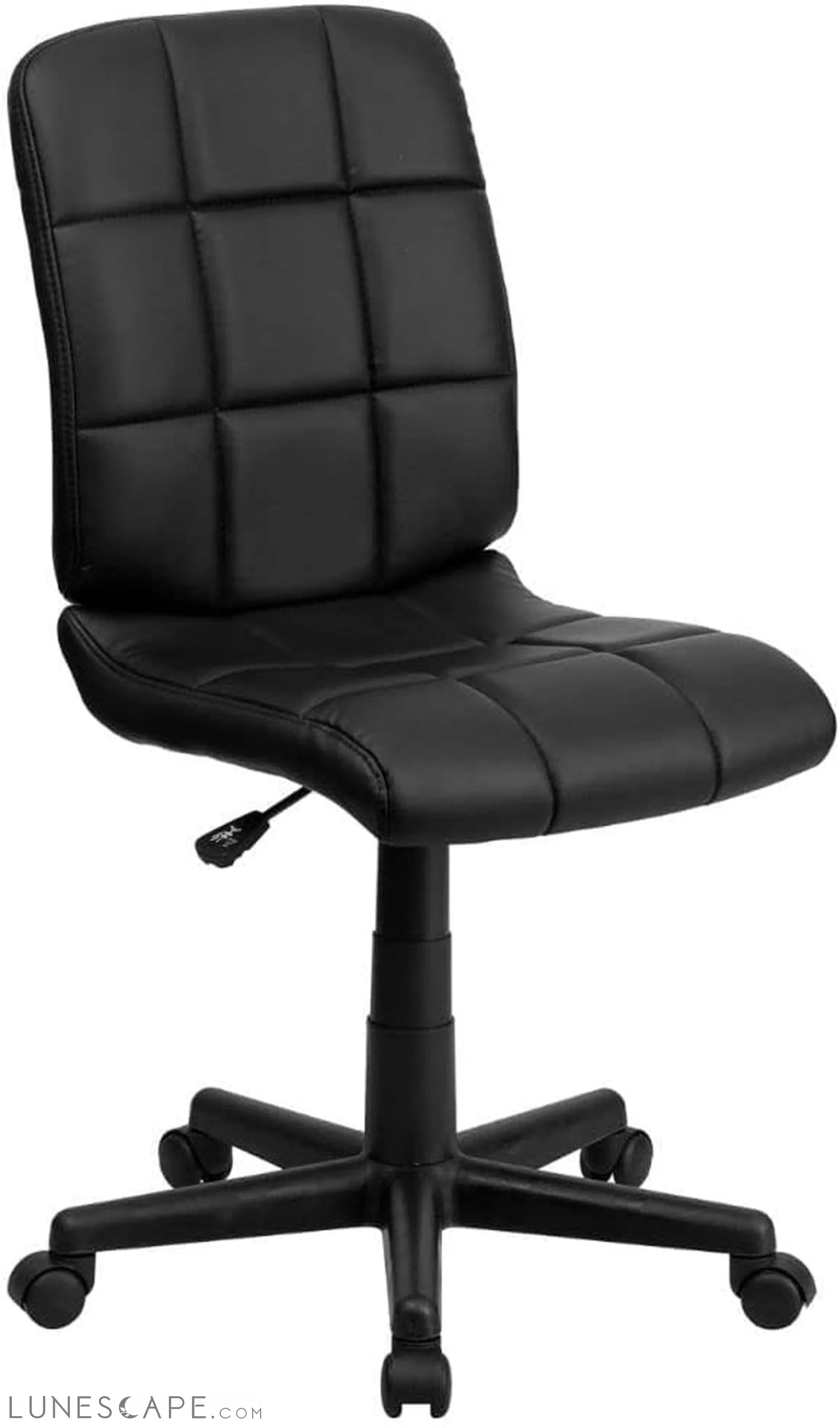Clayton Mid-Back Tufted Vinyl Upholstered Swivel Desk Chair with LUNESCAPE