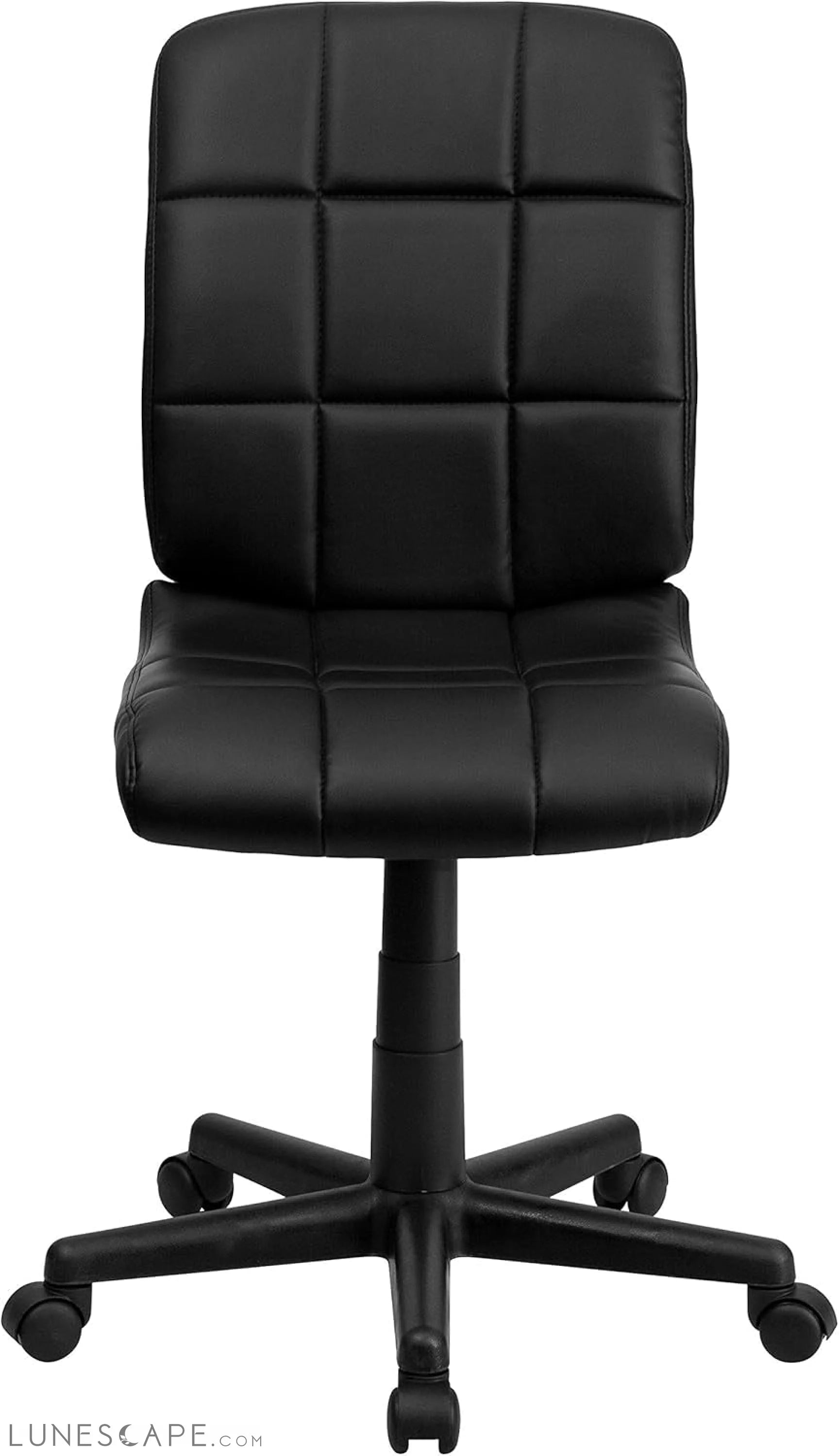 Clayton Mid-Back Tufted Vinyl Upholstered Swivel Desk Chair with LUNESCAPE