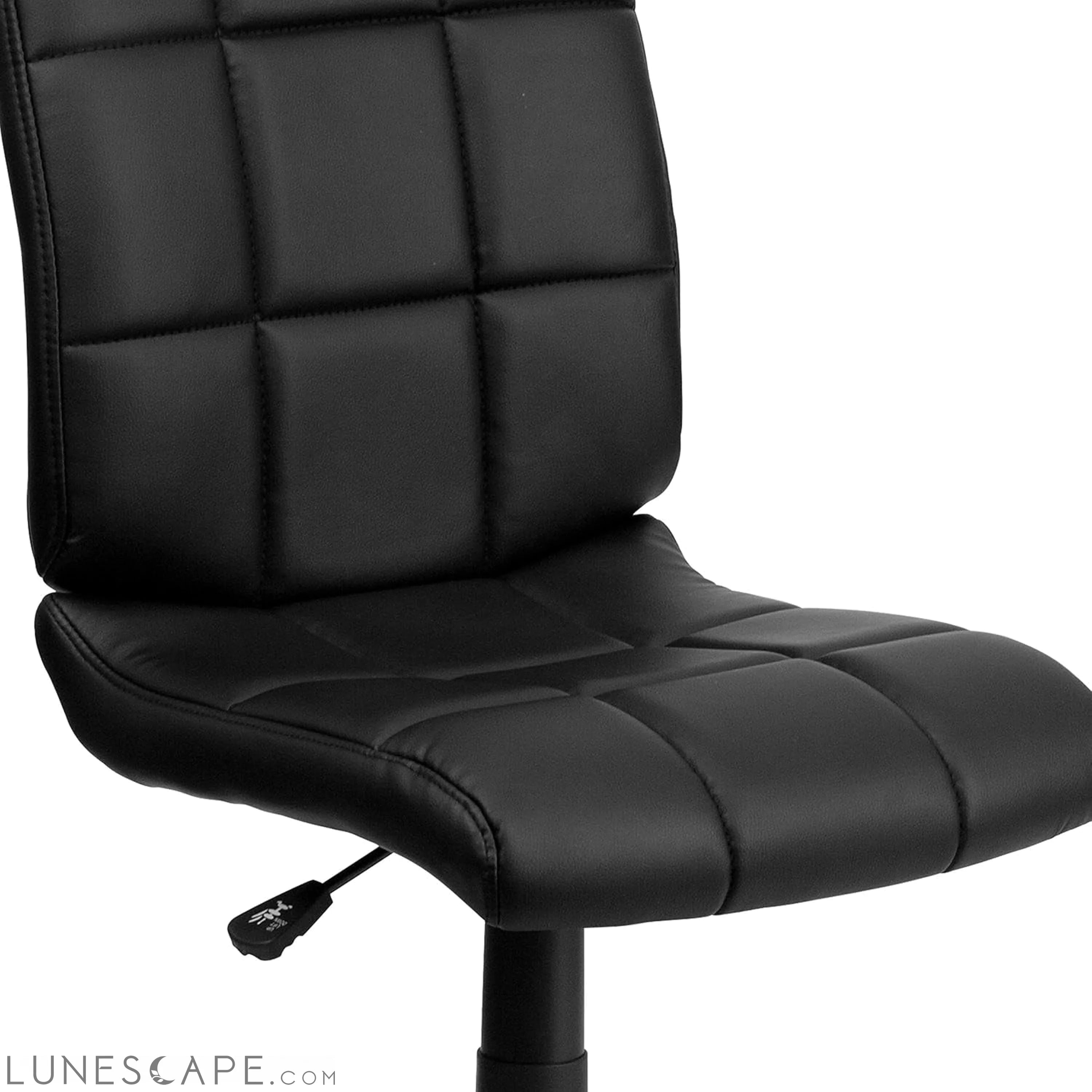 Clayton Mid-Back Tufted Vinyl Upholstered Swivel Desk Chair with LUNESCAPE