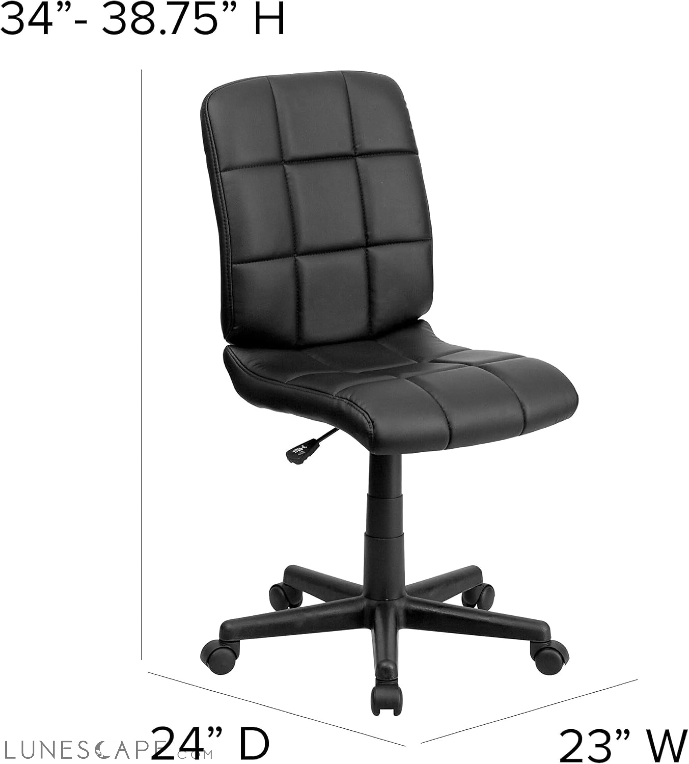 Clayton Mid-Back Tufted Vinyl Upholstered Swivel Desk Chair with LUNESCAPE