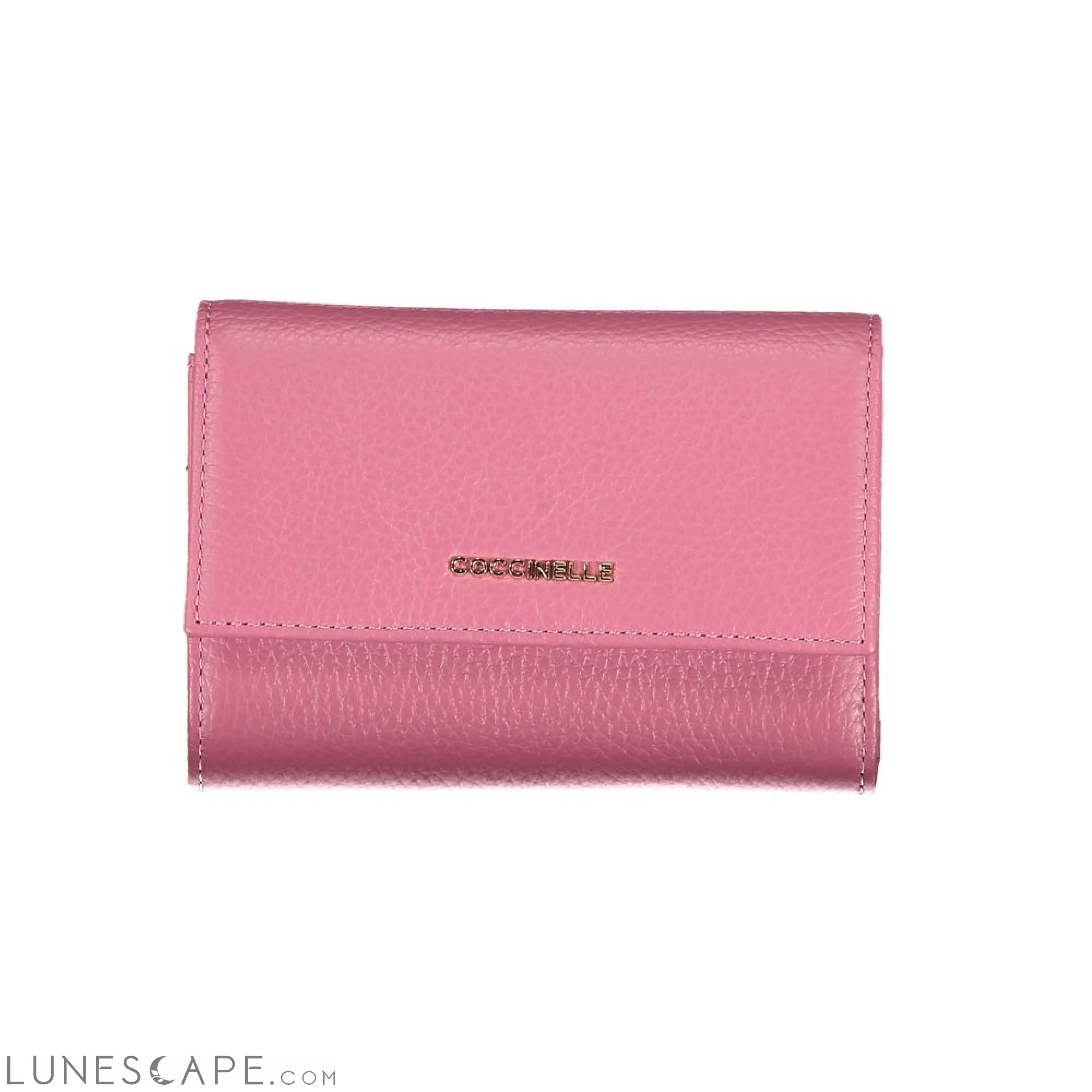 Coccinelle Elegant Pink Leather Wallet with Multiple Compartments LUNESCAPE