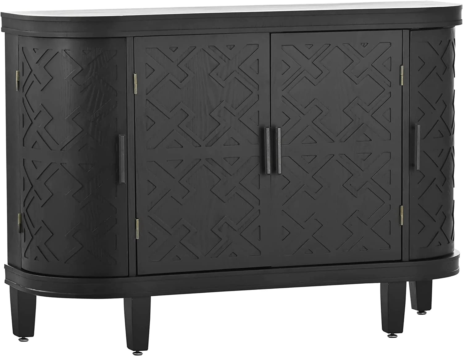 Coffee Bar Cabinet with Sliding Barn Door, 55 Inch LUNESCAPE