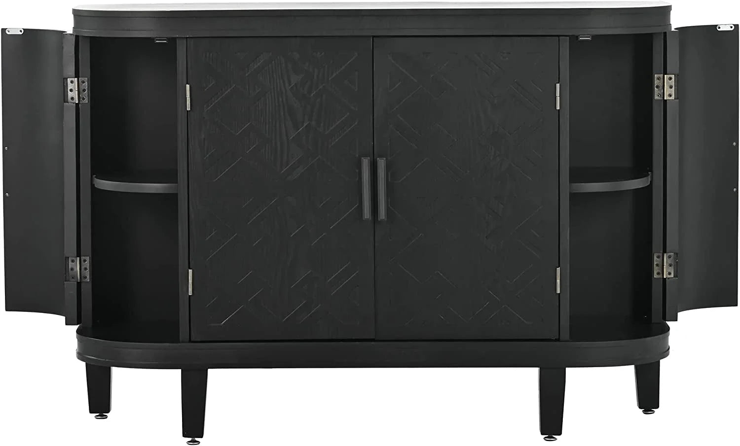 Coffee Bar Cabinet with Sliding Barn Door, 55 Inch LUNESCAPE