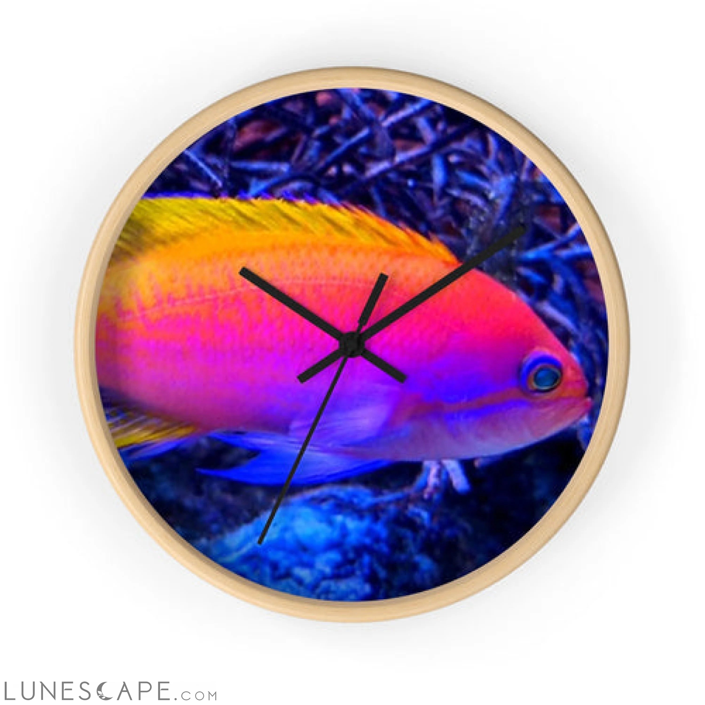 Colored Fish Wall clock LUNESCAPE