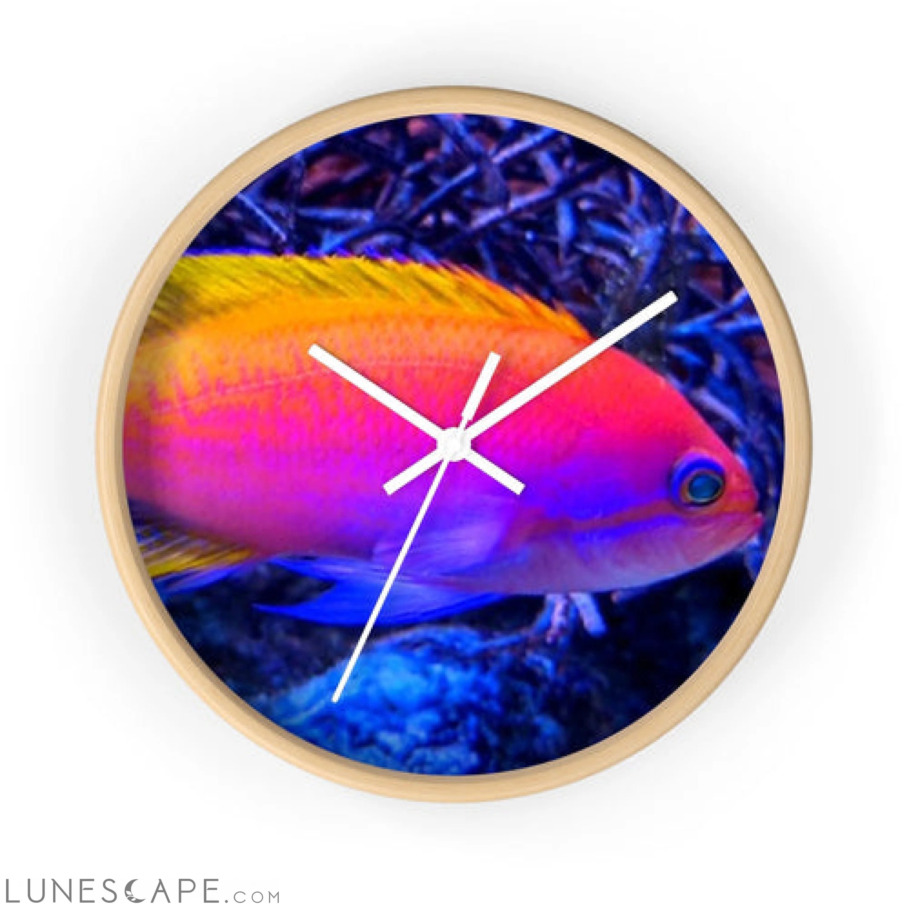 Colored Fish Wall clock LUNESCAPE