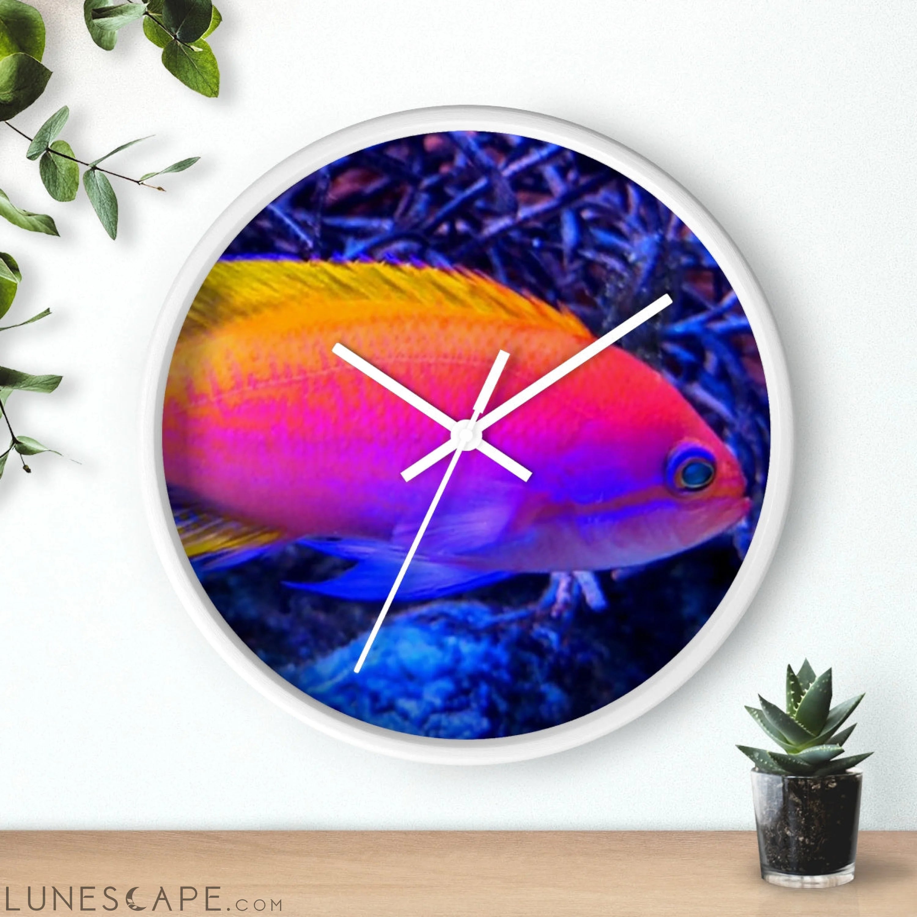 Colored Fish Wall clock LUNESCAPE