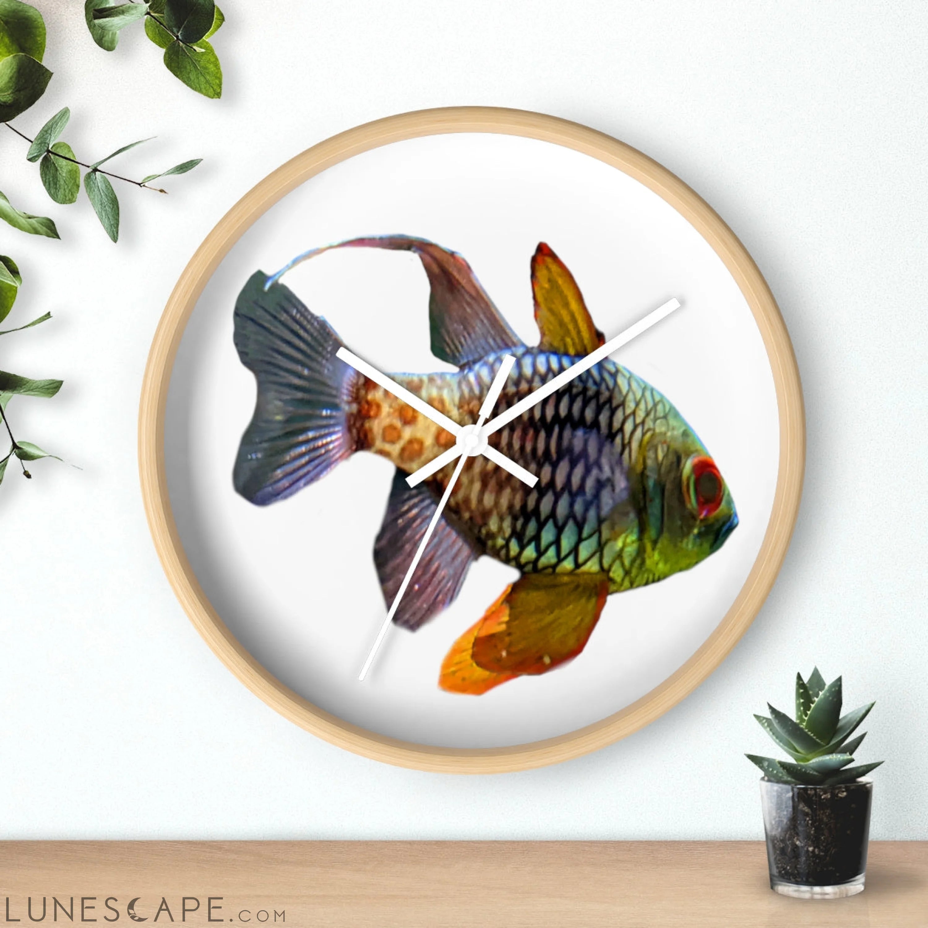 Colored Fish Wall clock LUNESCAPE