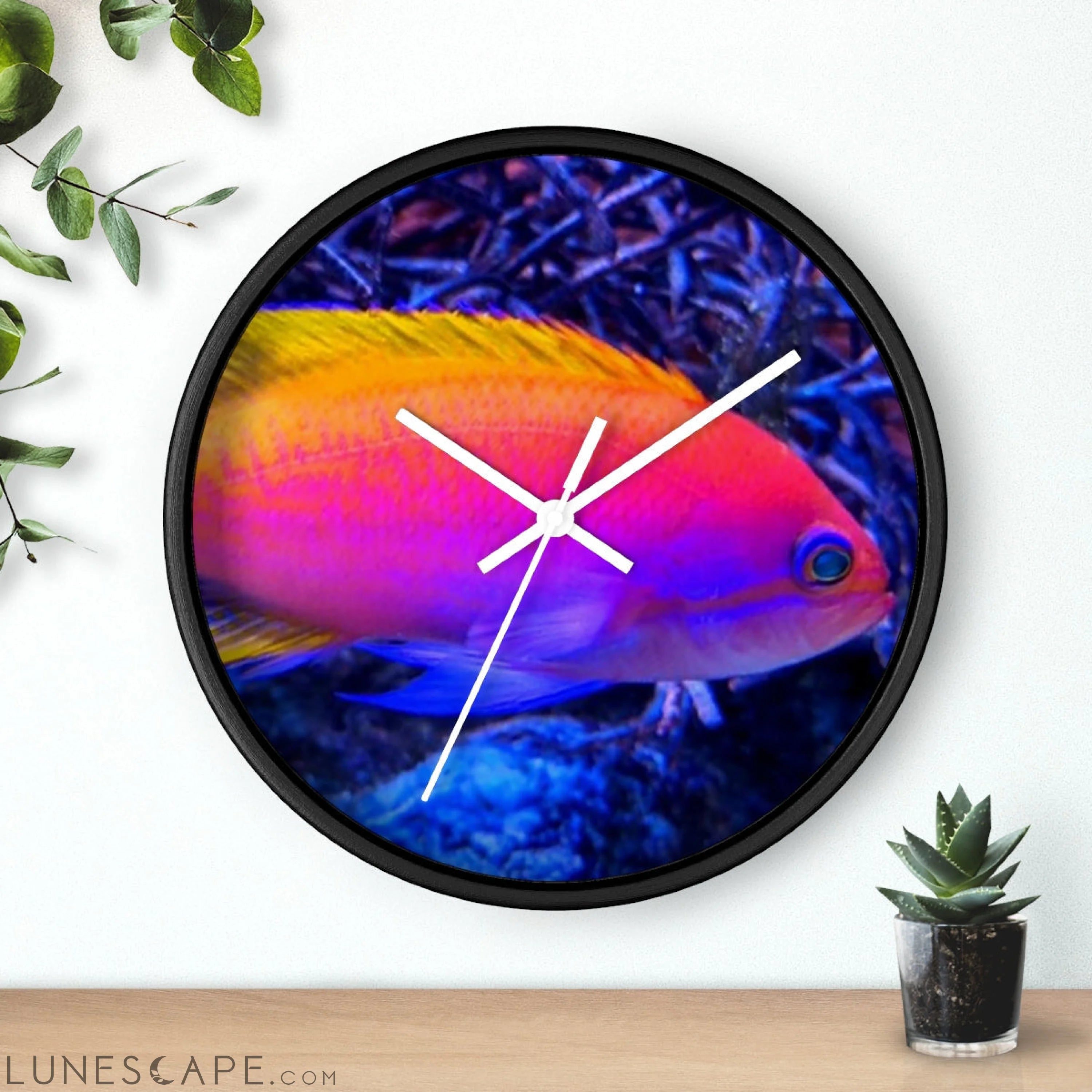 Colored Fish Wall clock LUNESCAPE