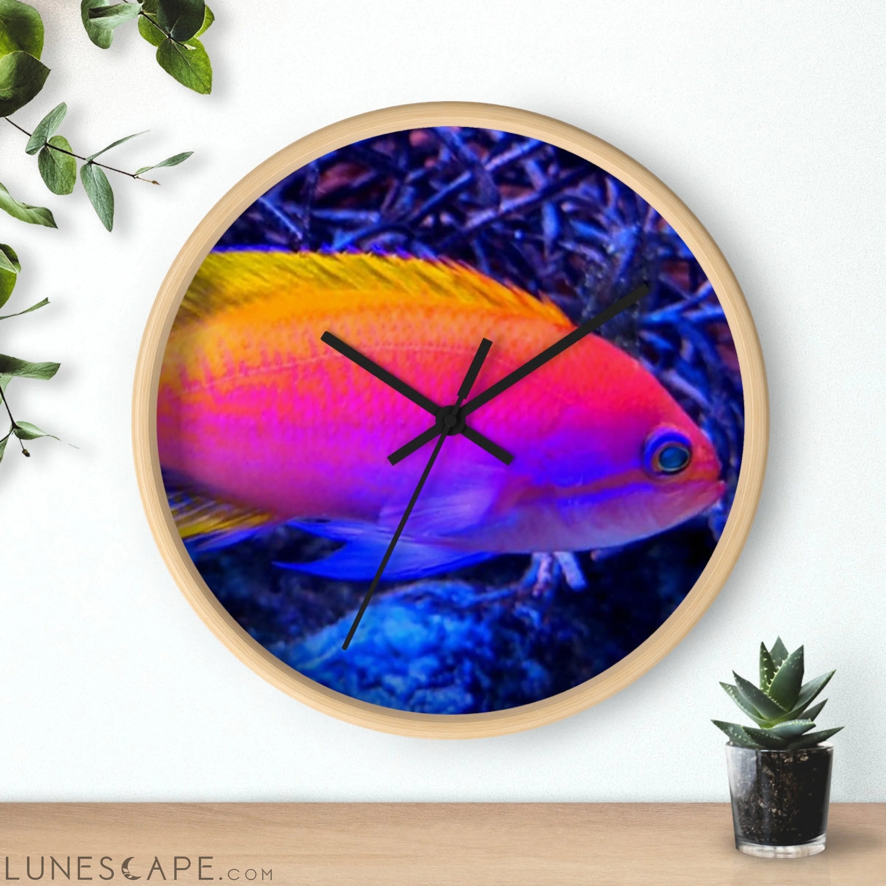 Colored Fish Wall clock LUNESCAPE