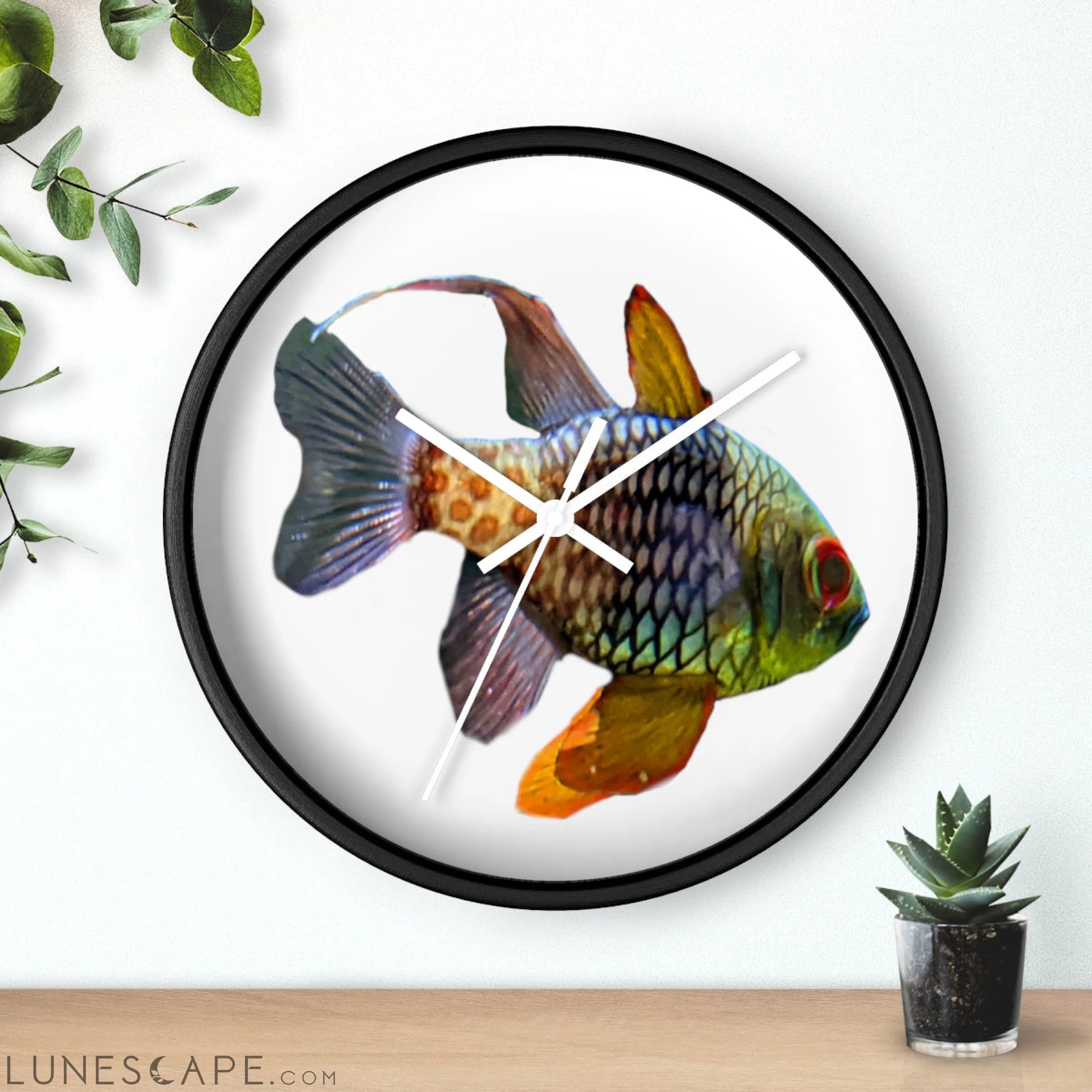 Colored Fish Wall clock LUNESCAPE