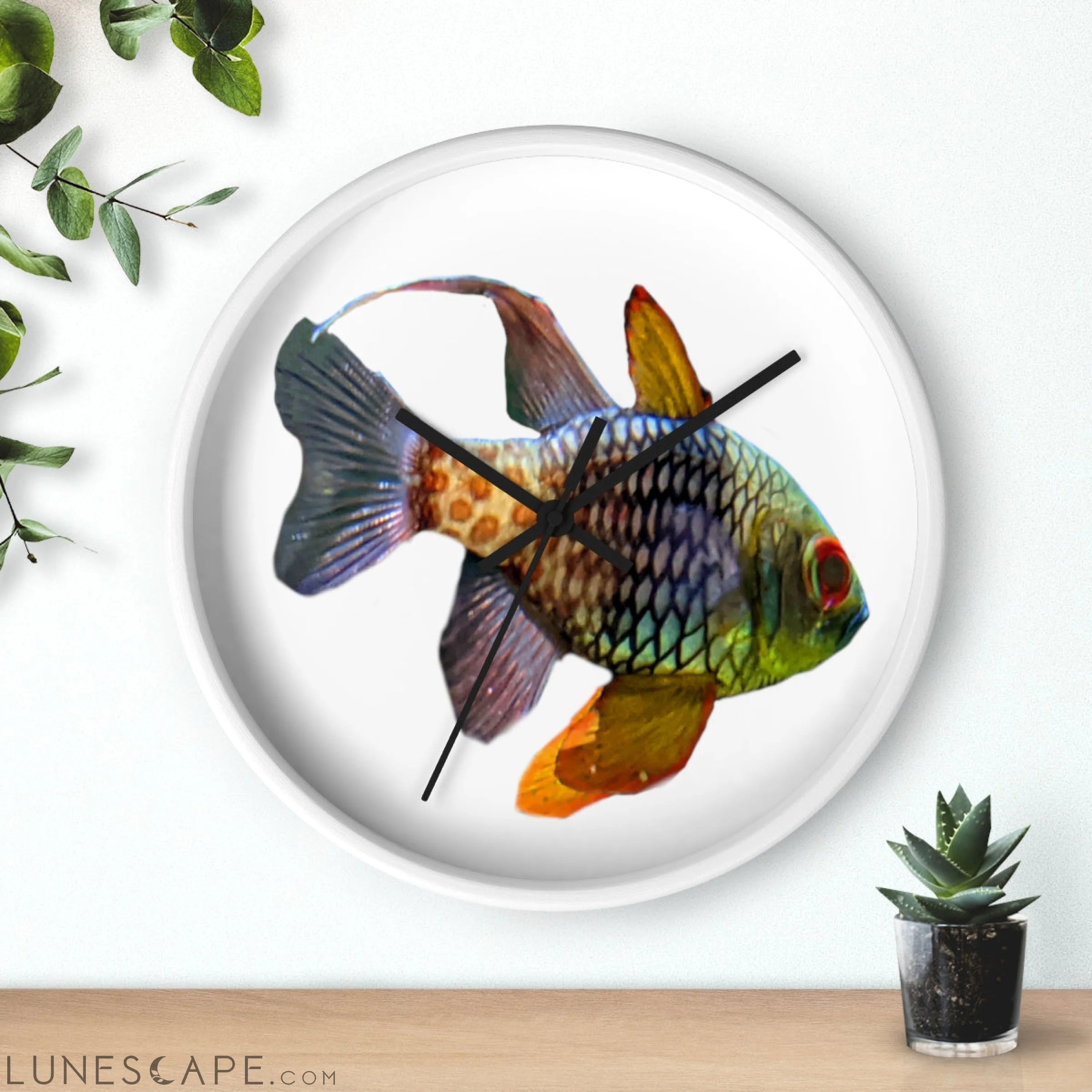 Colored Fish Wall clock LUNESCAPE