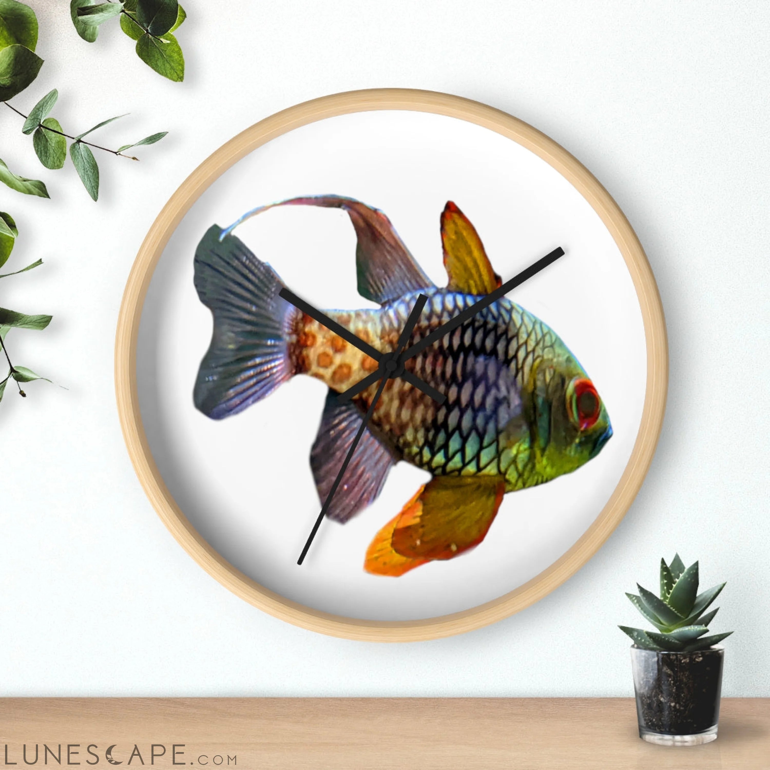 Colored Fish Wall clock LUNESCAPE