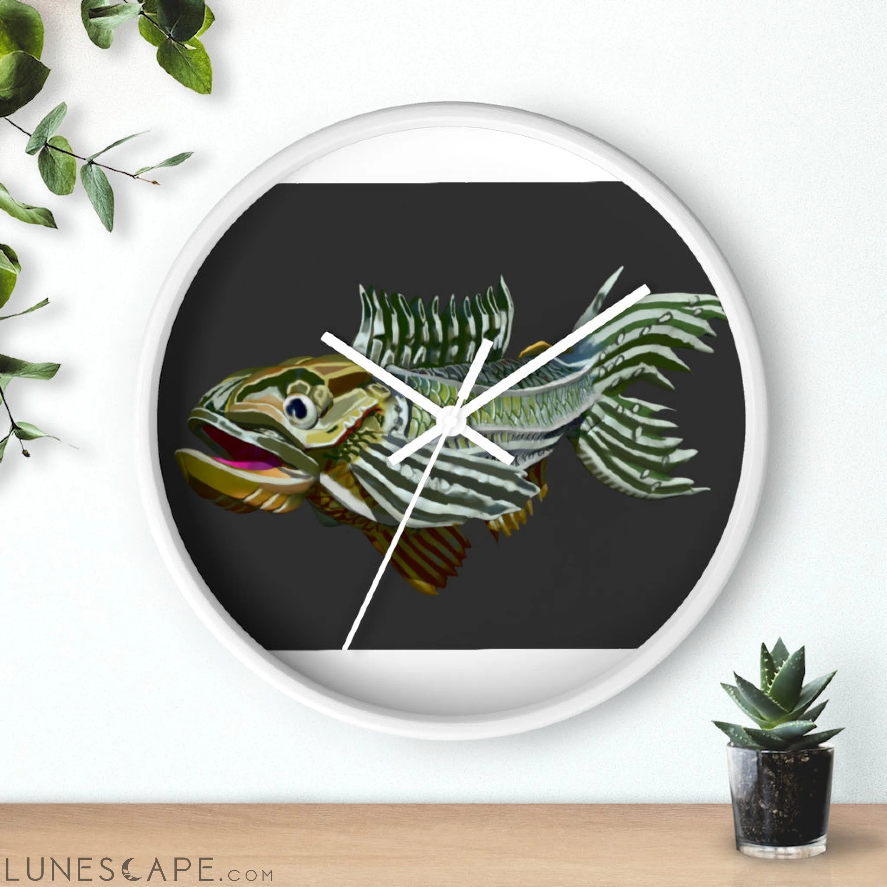 Colorful Fish Wall clock LUNESCAPE