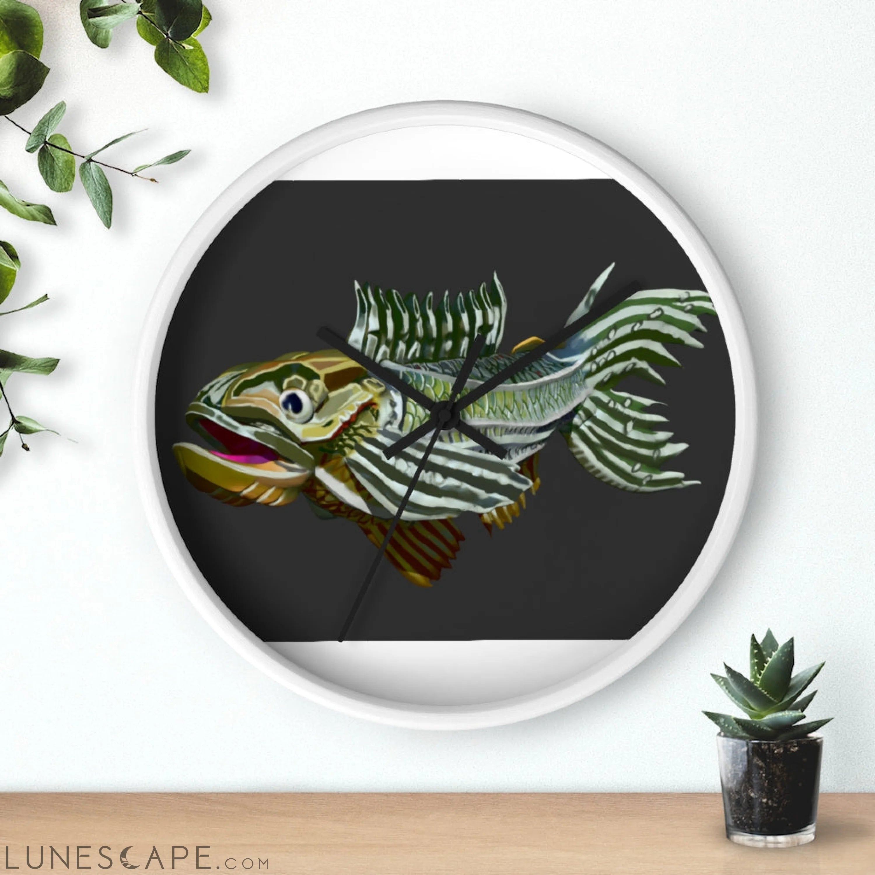 Colorful Fish Wall clock LUNESCAPE