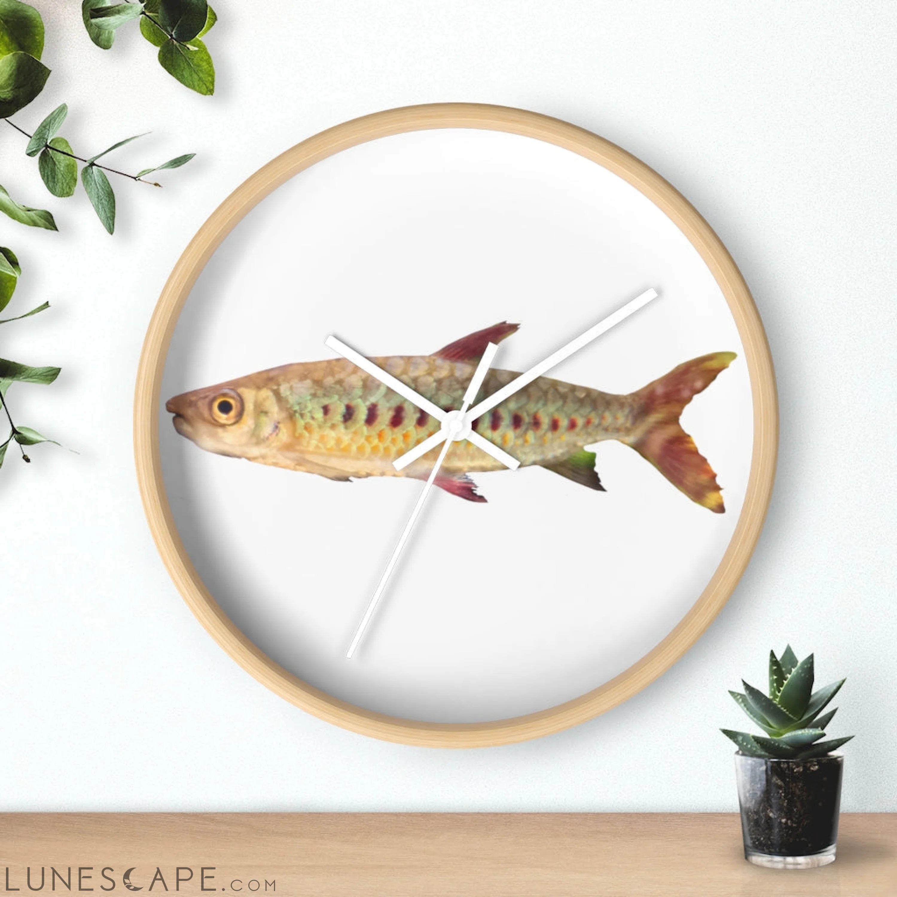 Colorful Fish Wall clock LUNESCAPE