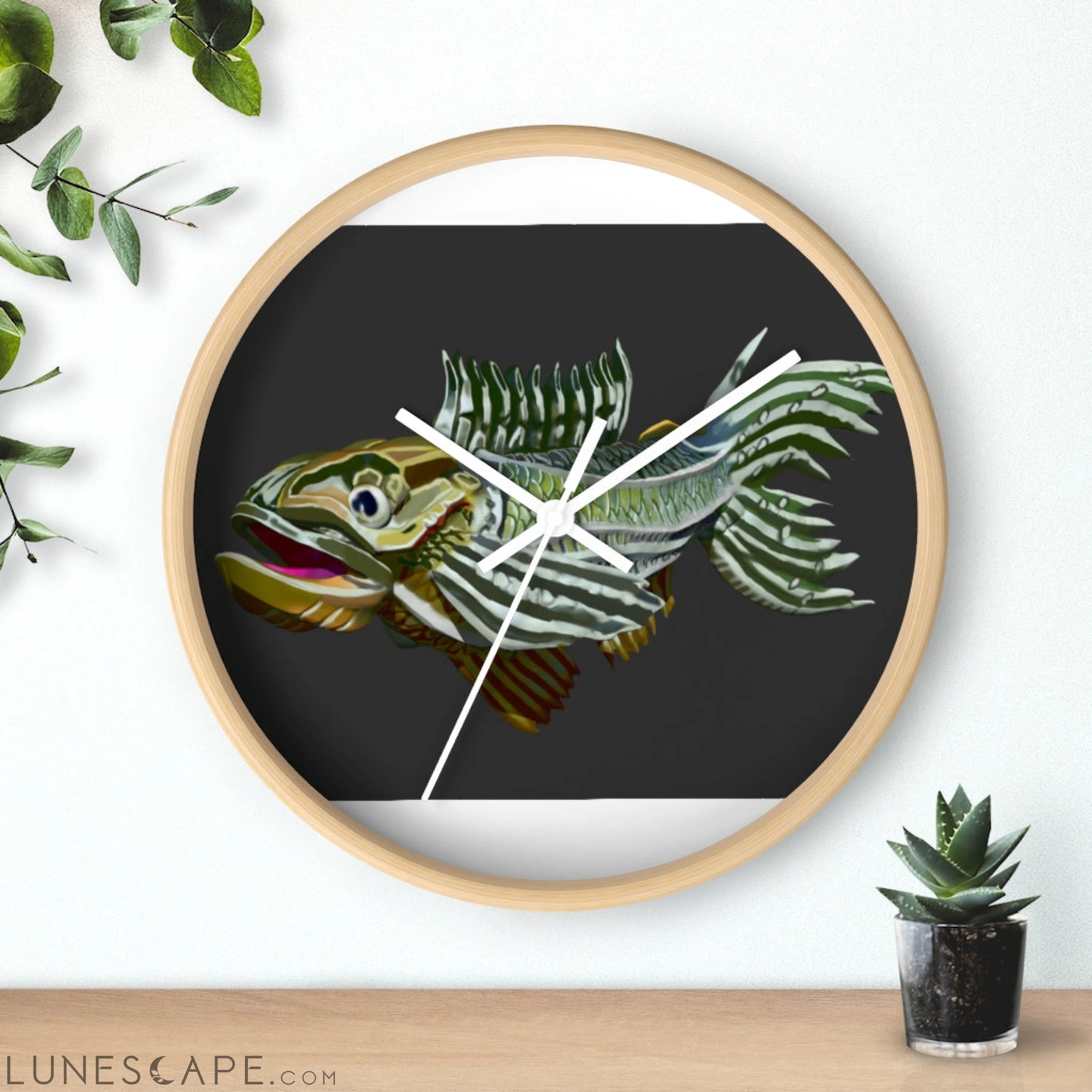 Colorful Fish Wall clock LUNESCAPE