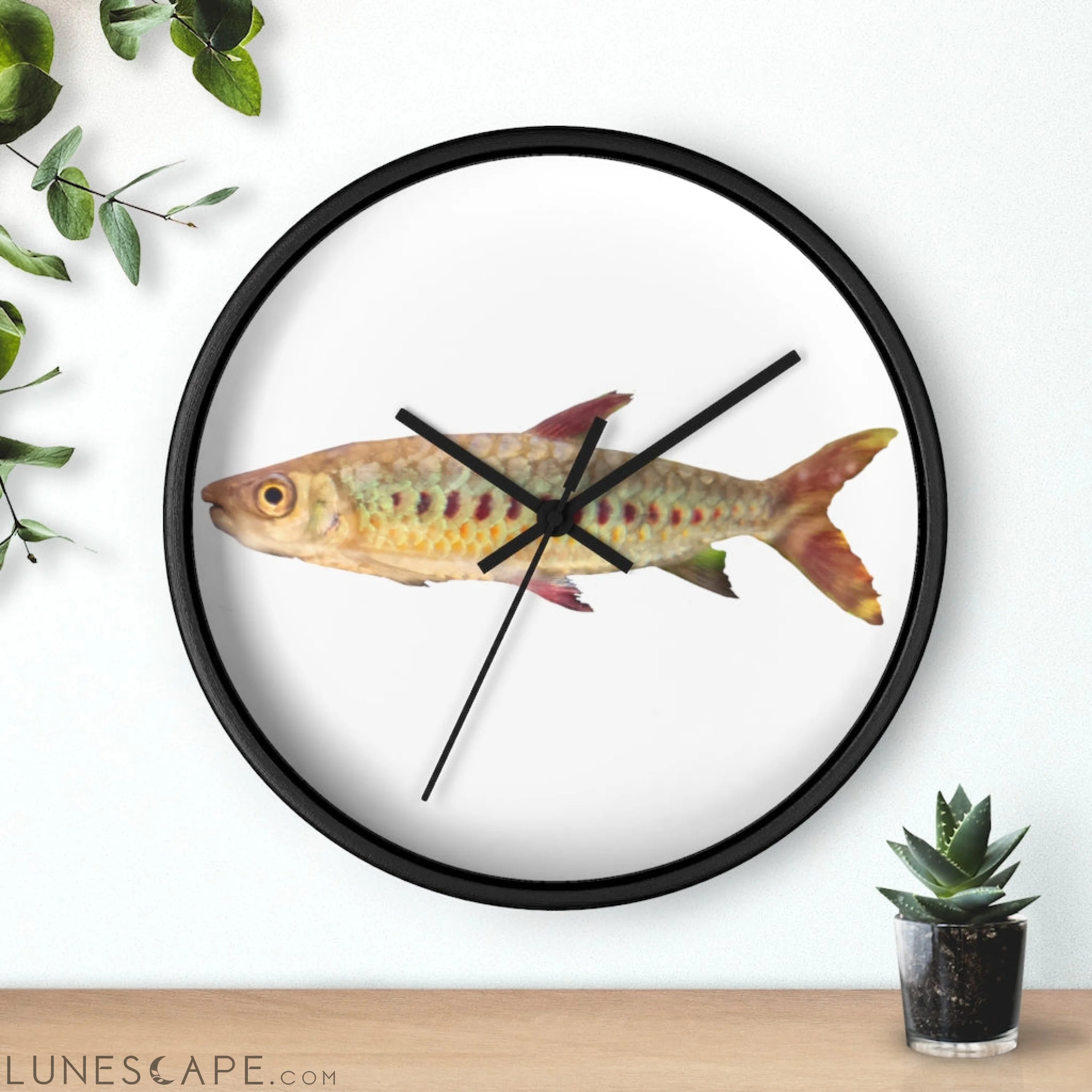 Colorful Fish Wall clock LUNESCAPE