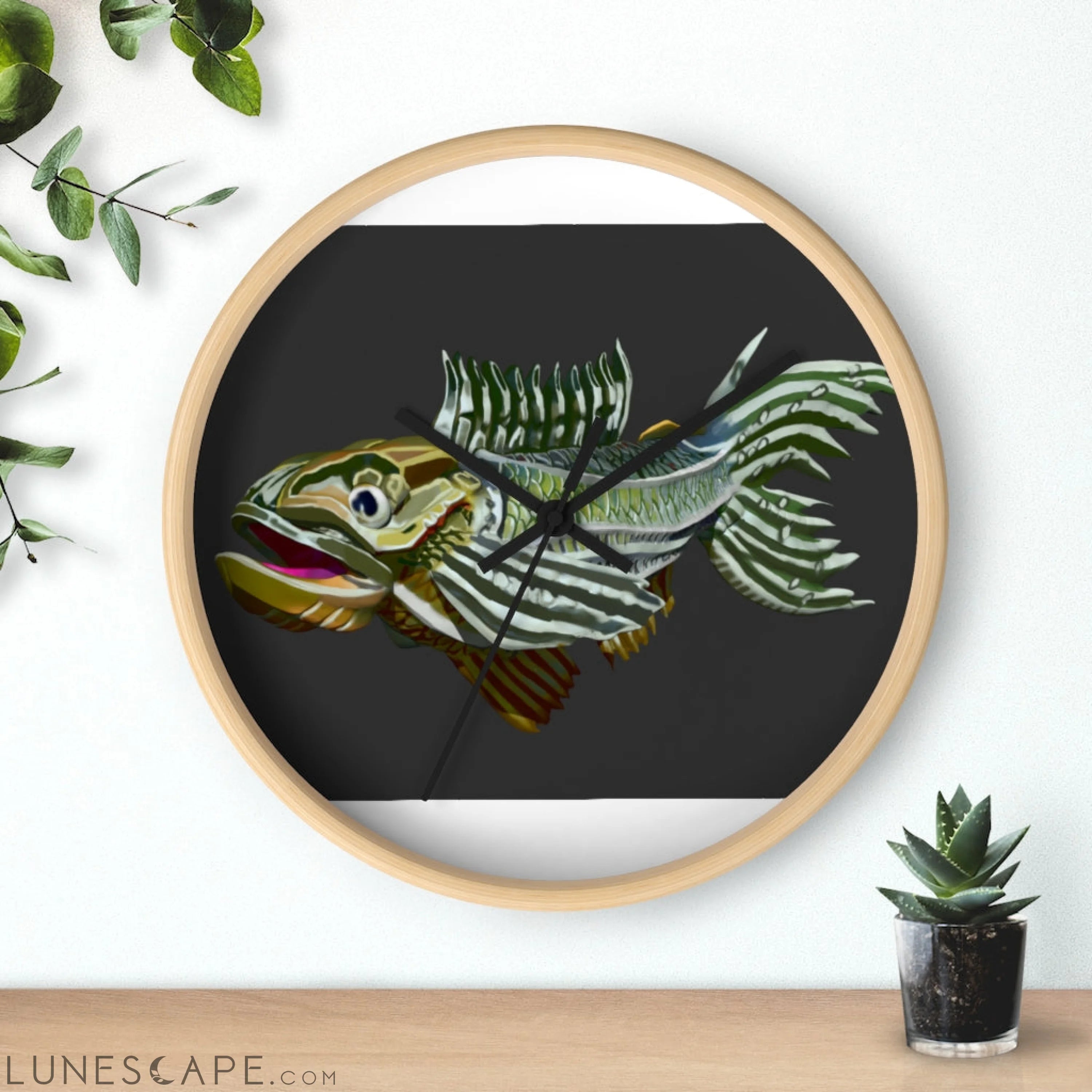 Colorful Fish Wall clock LUNESCAPE