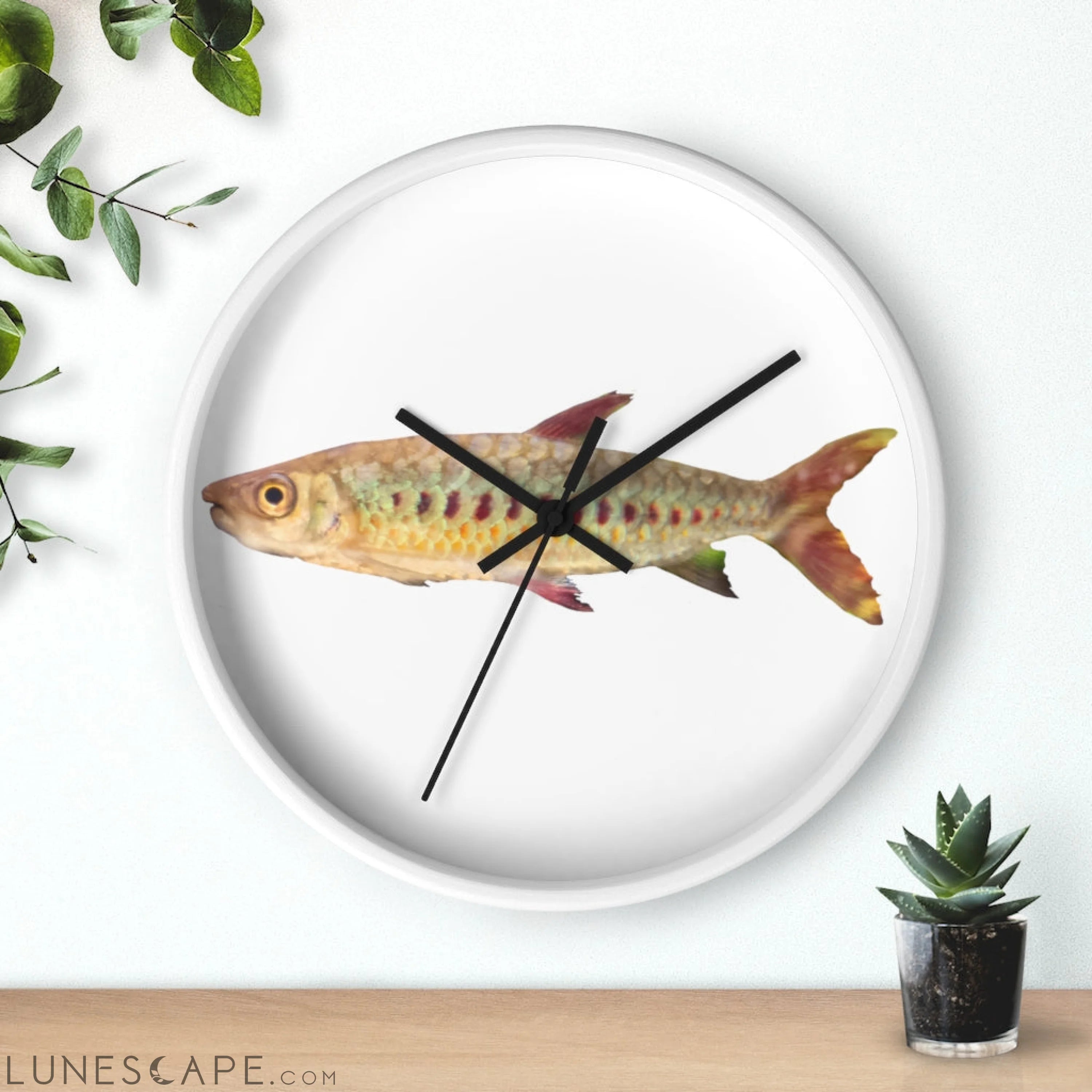 Colorful Fish Wall clock LUNESCAPE