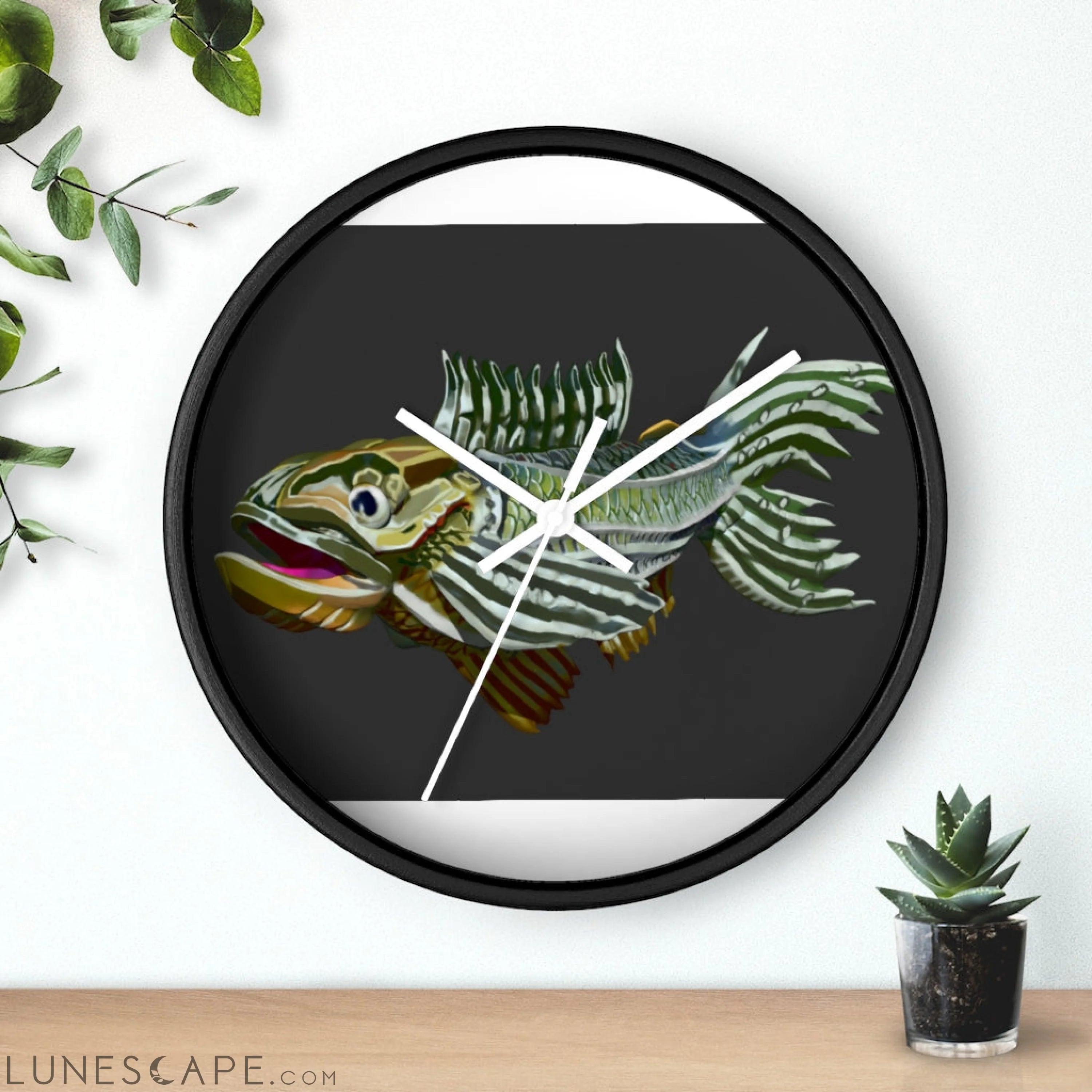 Colorful Fish Wall clock LUNESCAPE