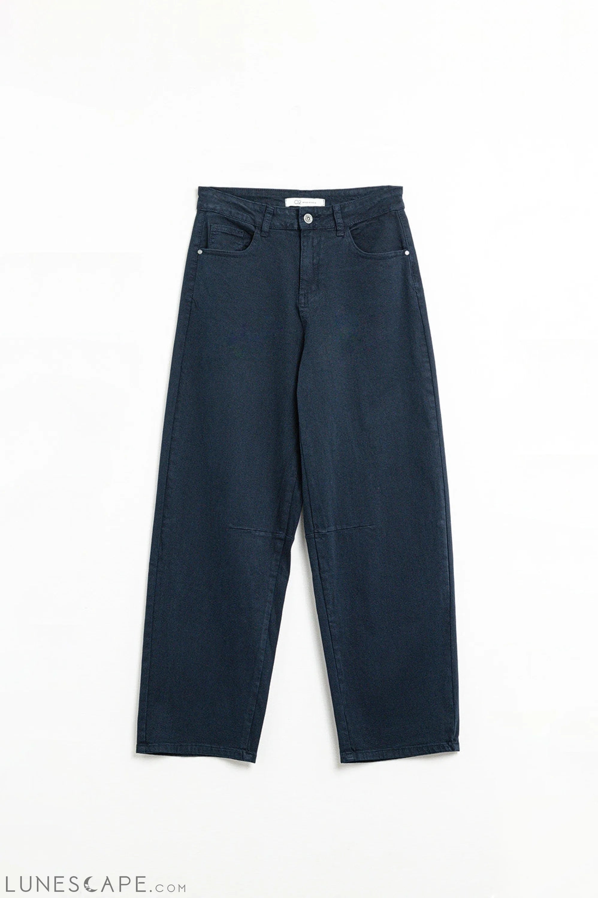 Comfortable Stretch Jeans With Barrel Leg in Navy LUNESCAPE