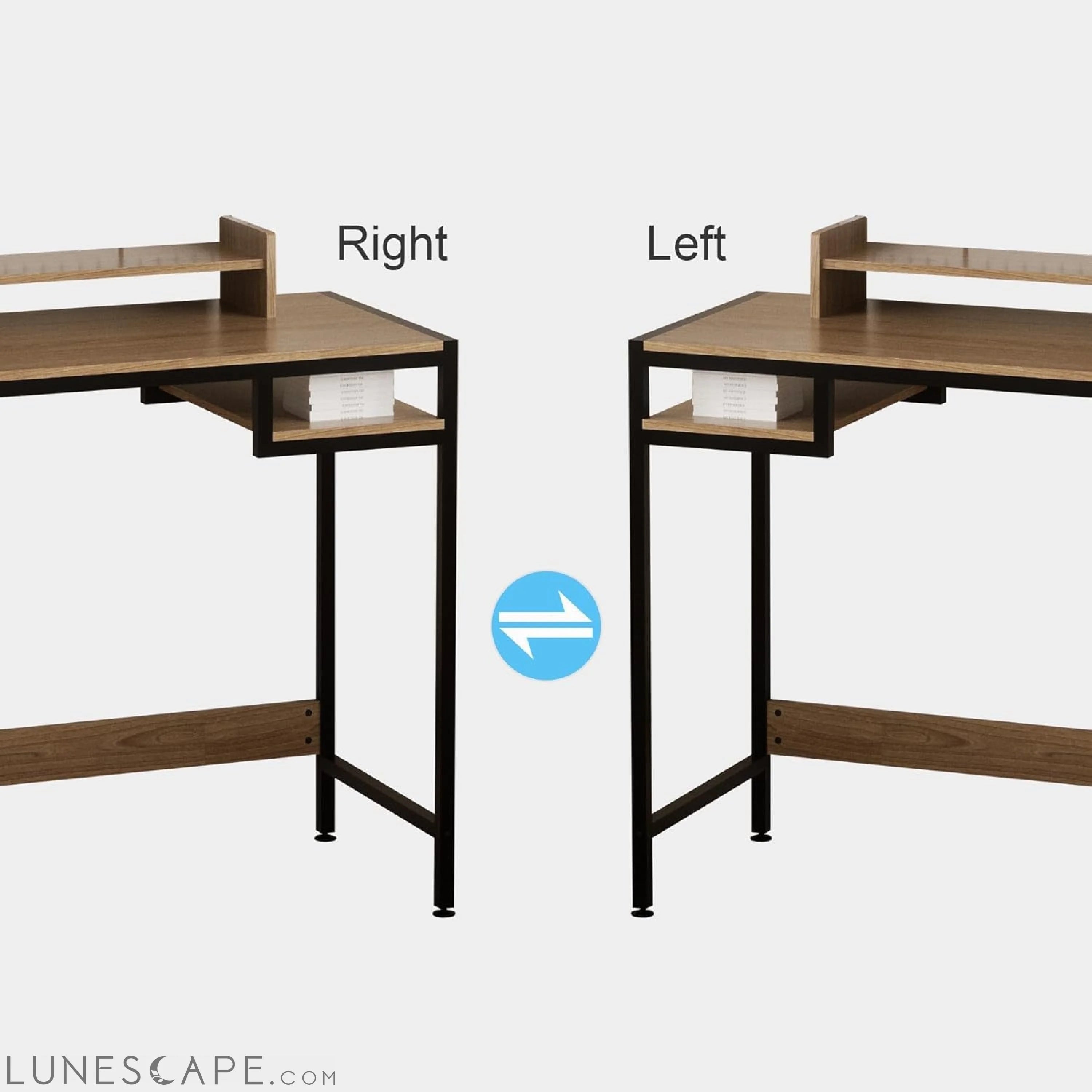 Computer Desk - 32 Inch Home Office Desk with Storage, Gaming Desk LUNESCAPE