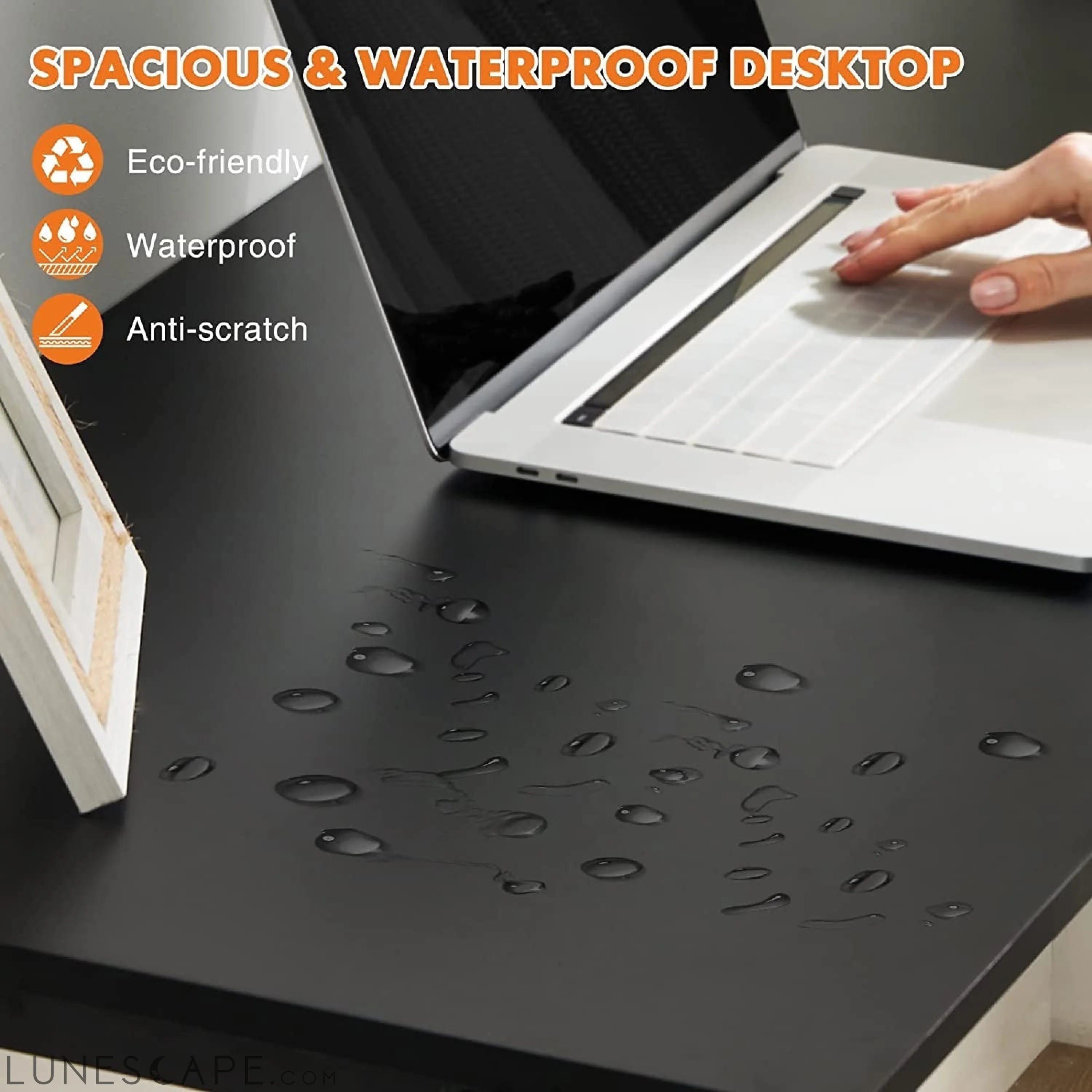 Computer Desk 47 Inch, Modern Simple Style, Storage Bag LUNESCAPE