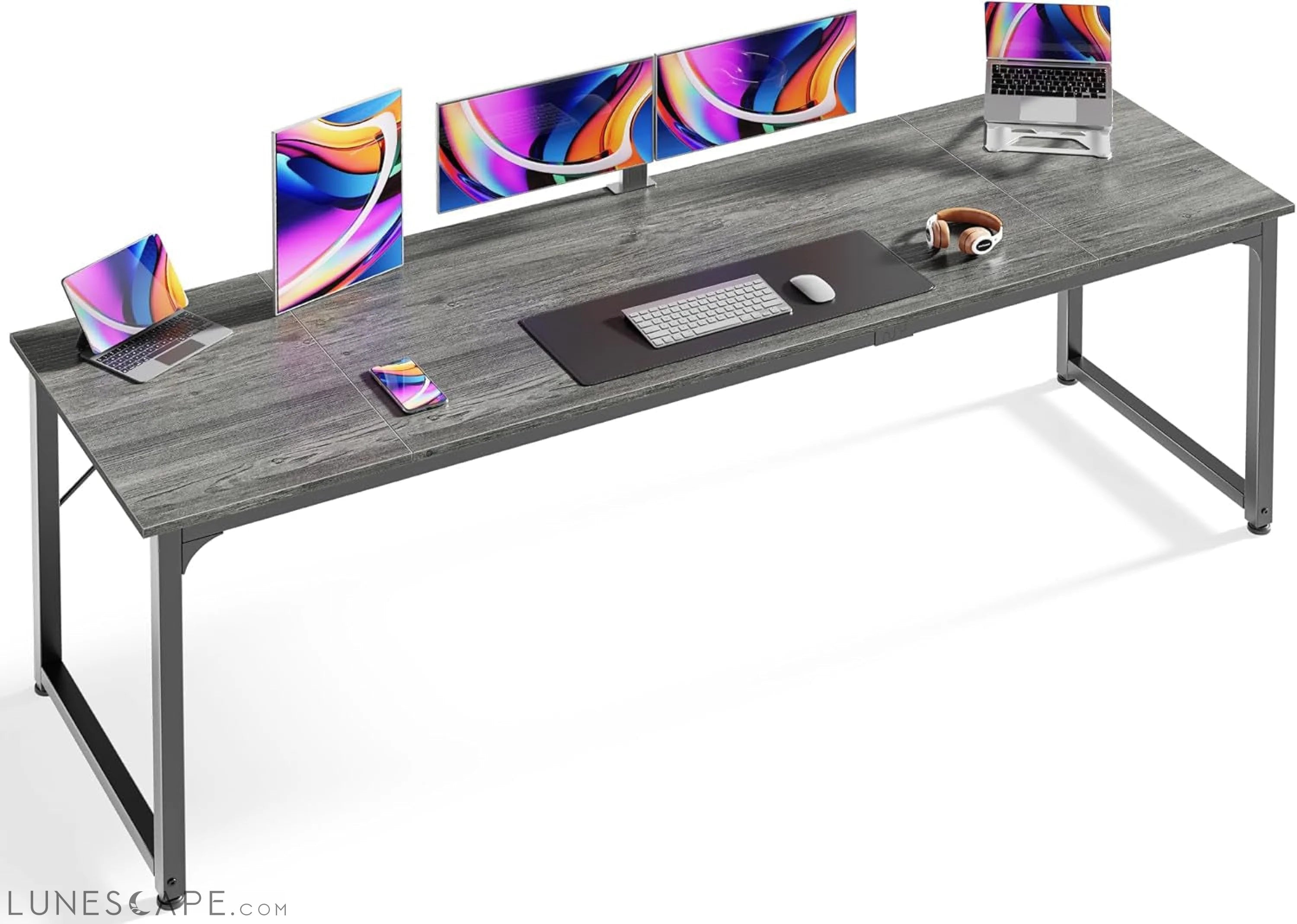 Computer Desk, 80 Inch Office Desk, Gaming Desk with Storage, Writing LUNESCAPE