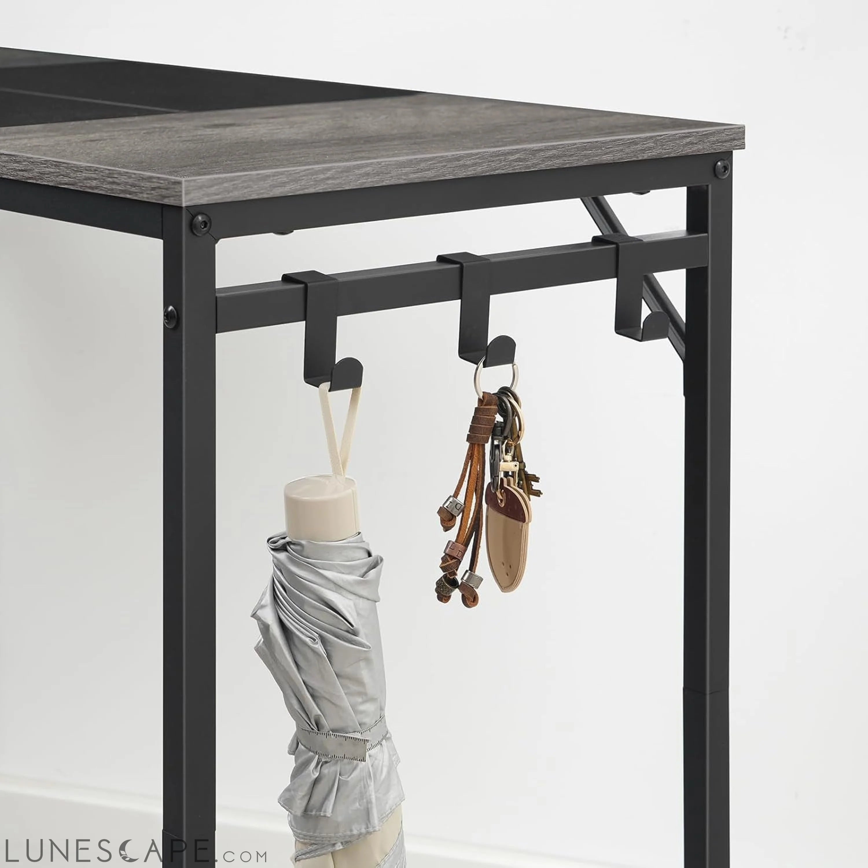 Computer Desk, Home Office Desk with Power Outlet, Modern Study LUNESCAPE