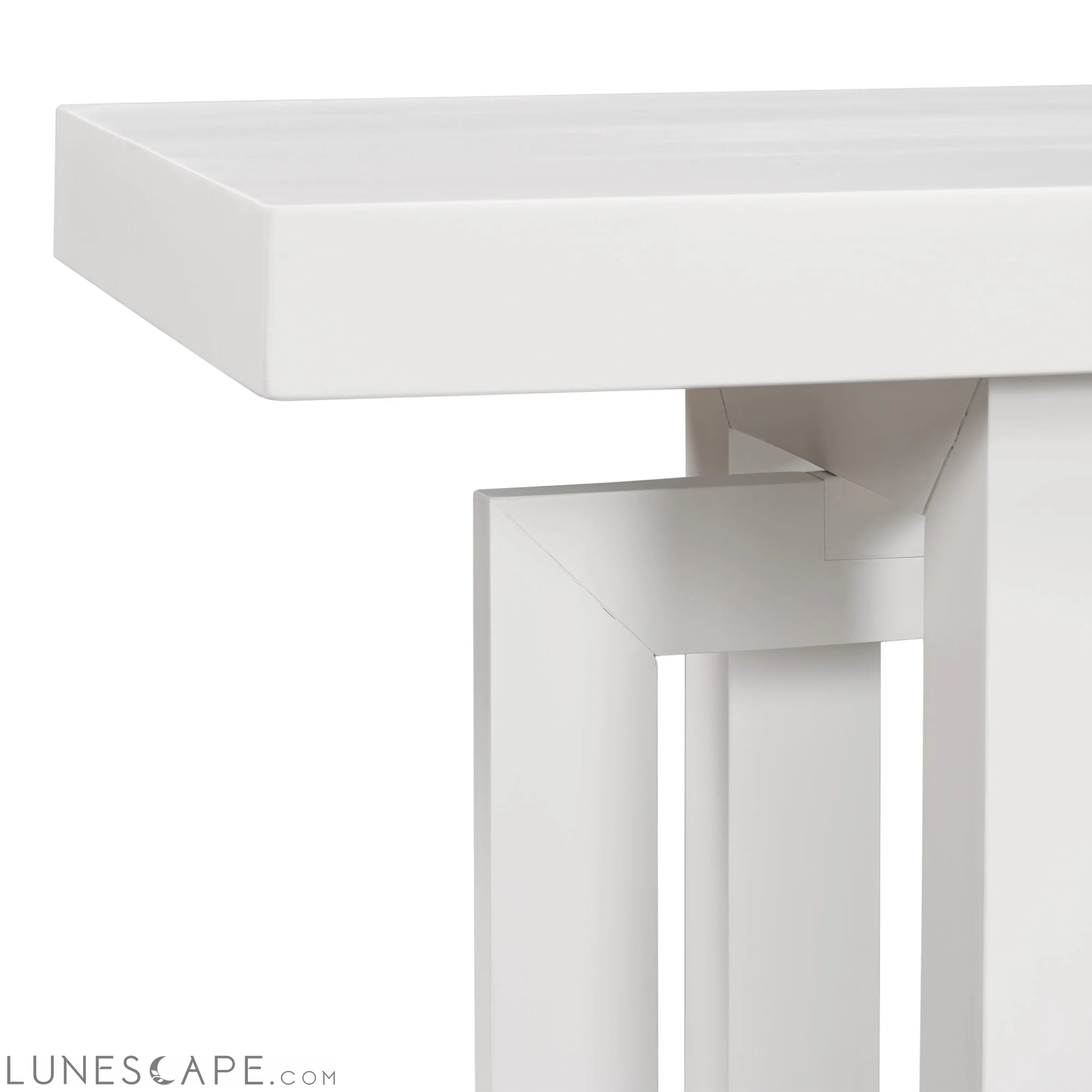Contemporary Console Table with Wood Top, Extra Long Entryway Table LUNESCAPE