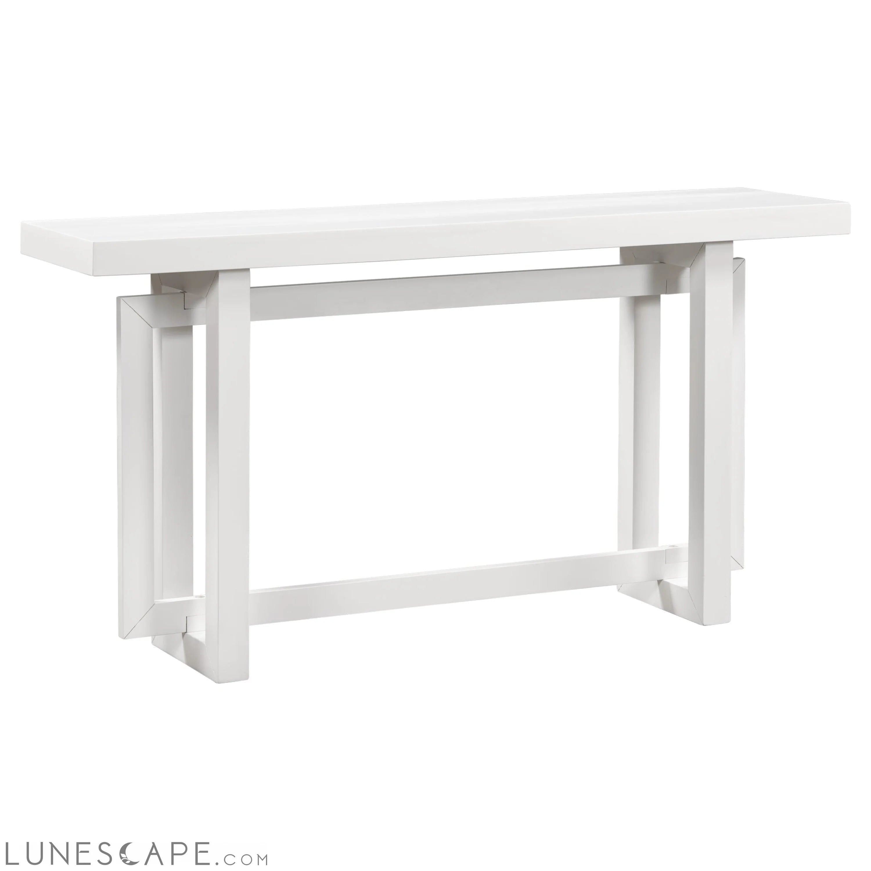 Contemporary Console Table with Wood Top, Extra Long Entryway Table LUNESCAPE