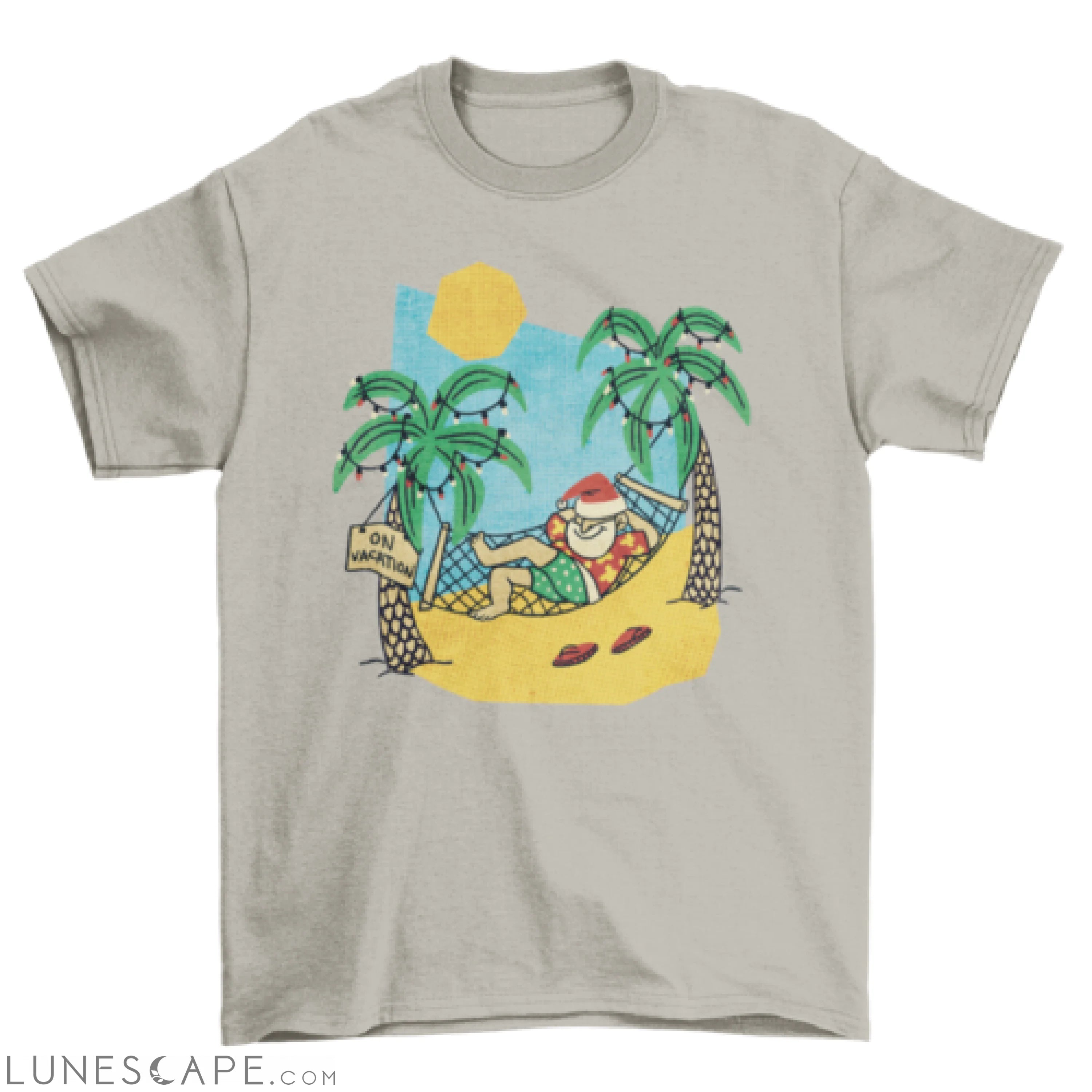 Cool Fashion Santa holiday Vacation relaxing summer beach Cartoon LUNESCAPE