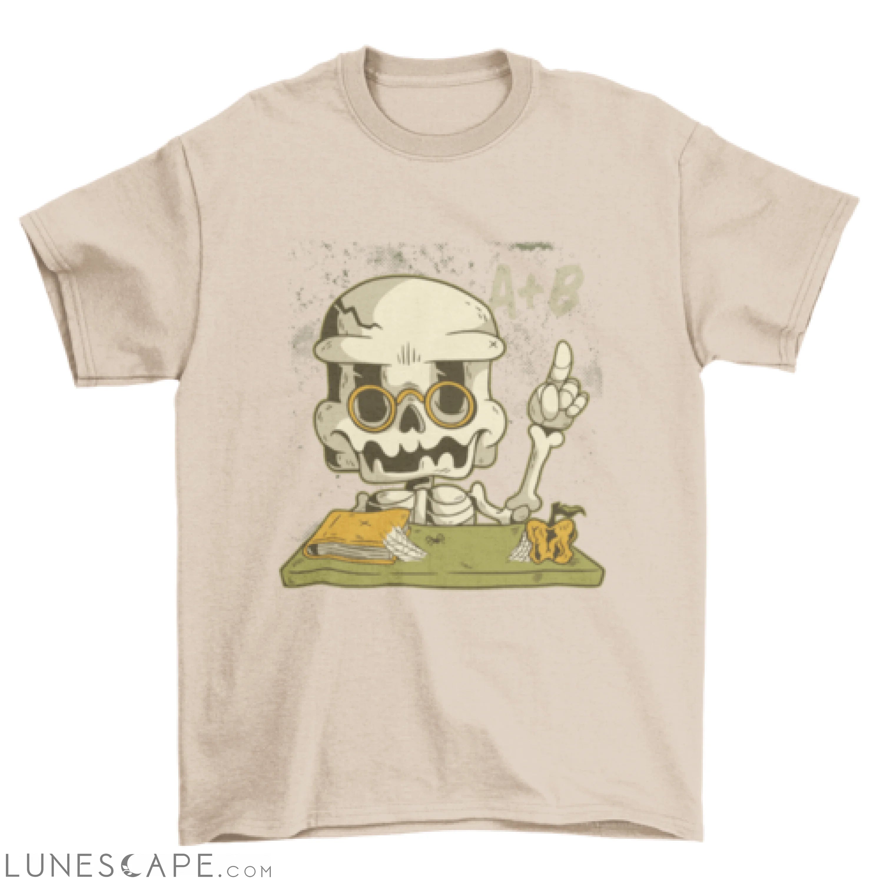 Cool Teaching Teacher skeleton Glasses Old Apple Book Spider Webs LUNESCAPE