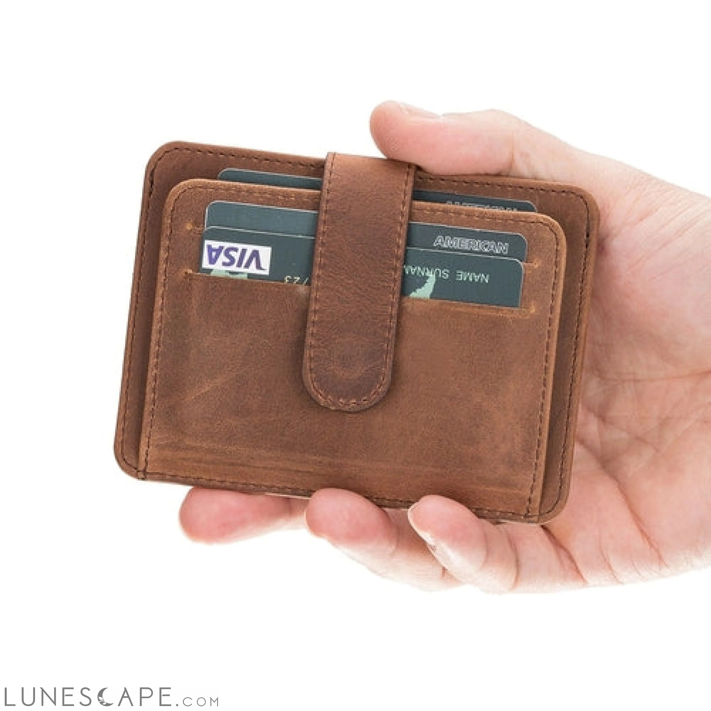 Cortez Handcrafted Leather Slim Wallet with Card Holder LUNESCAPE