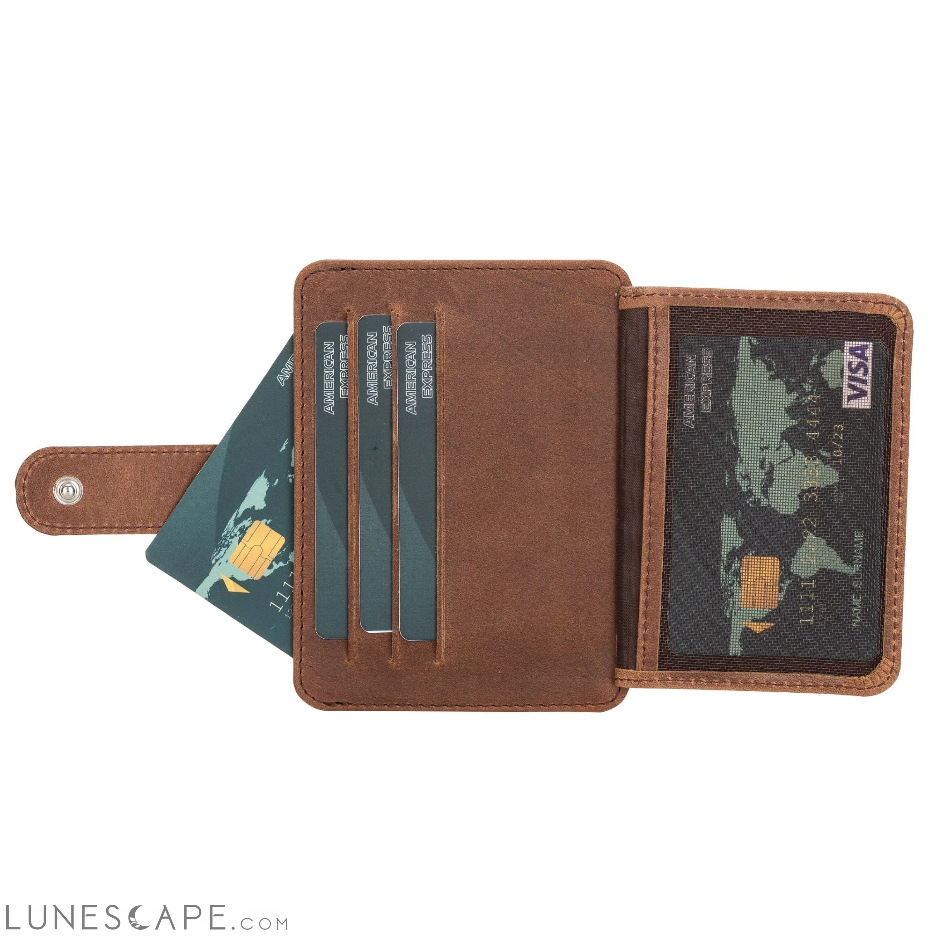 Cortez Handcrafted Leather Slim Wallet with Card Holder LUNESCAPE
