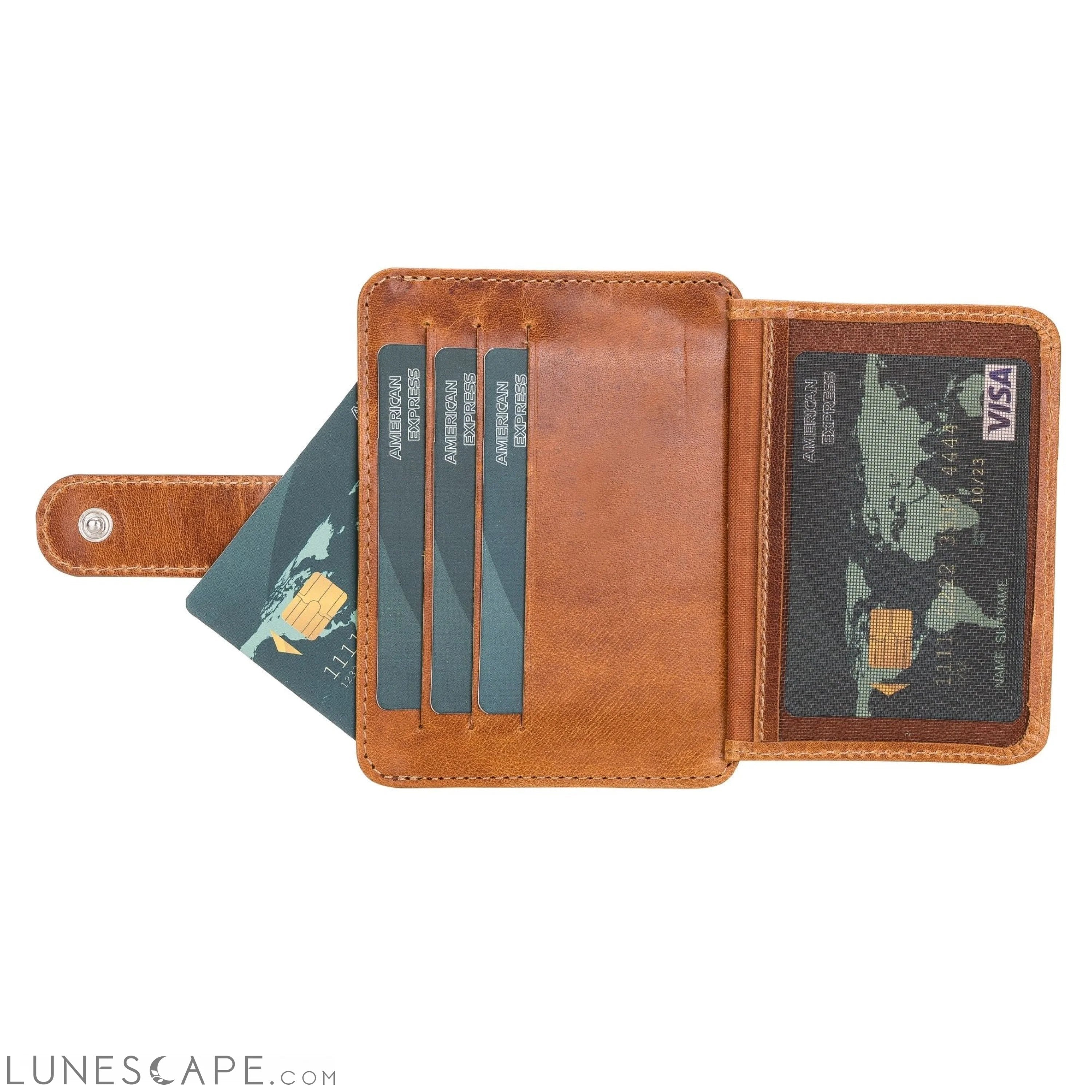 Cortez Handcrafted Leather Slim Wallet with Card Holder LUNESCAPE