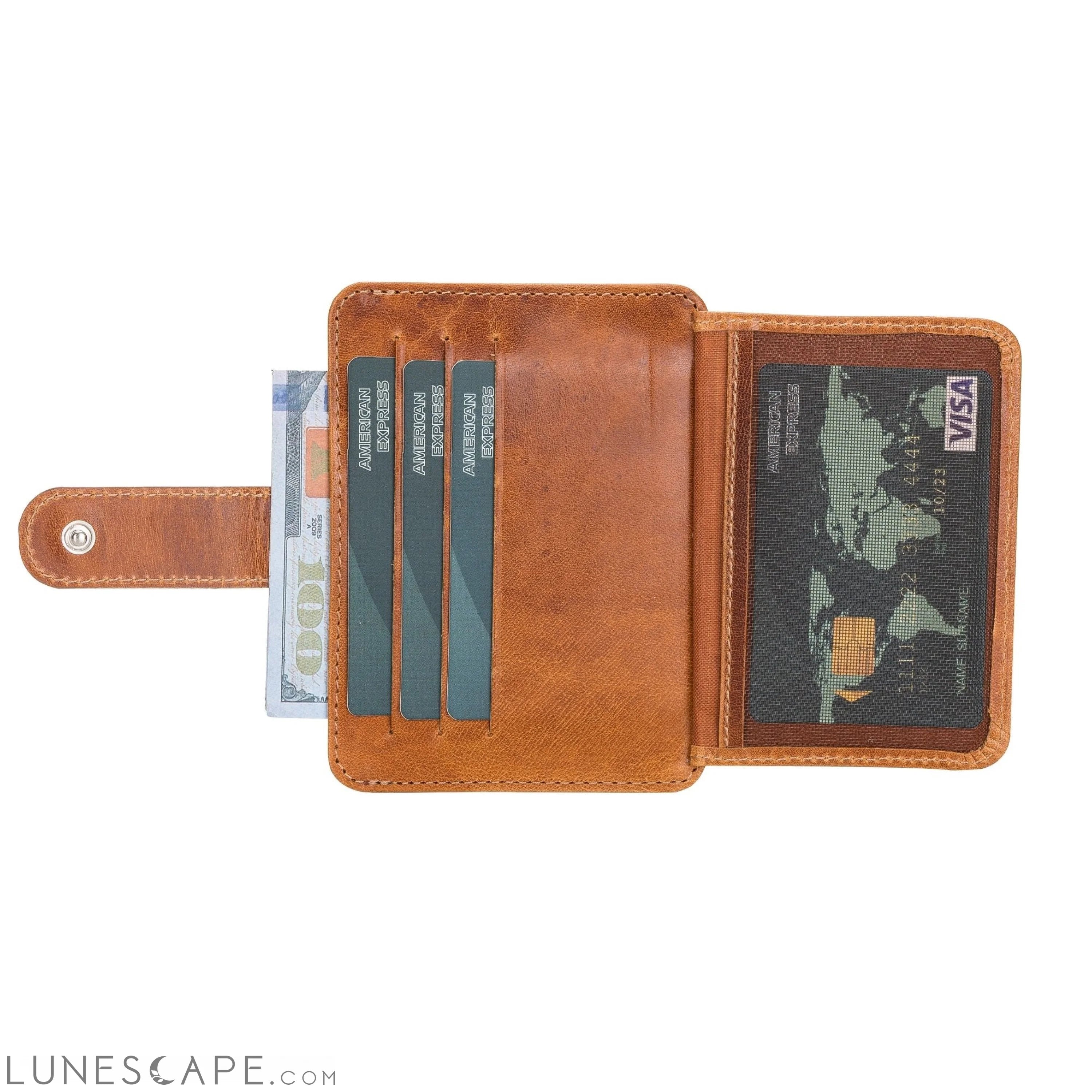 Cortez Handcrafted Leather Slim Wallet with Card Holder LUNESCAPE