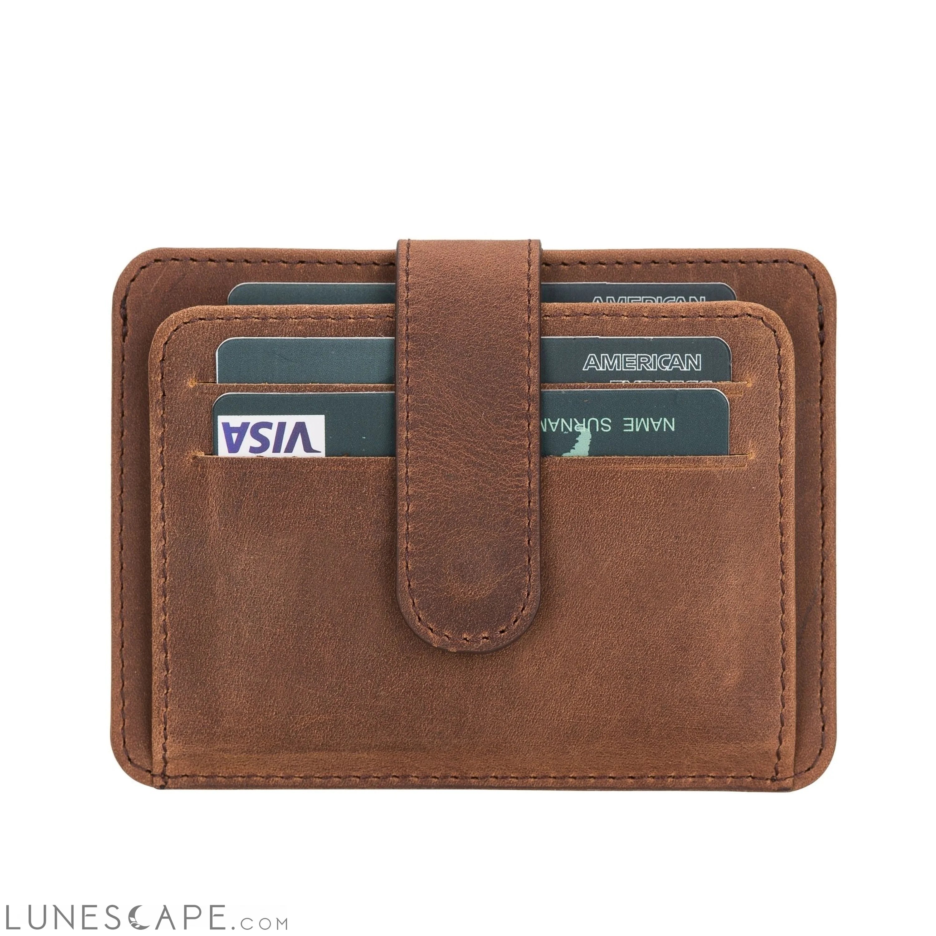 Cortez Handcrafted Leather Slim Wallet with Card Holder LUNESCAPE