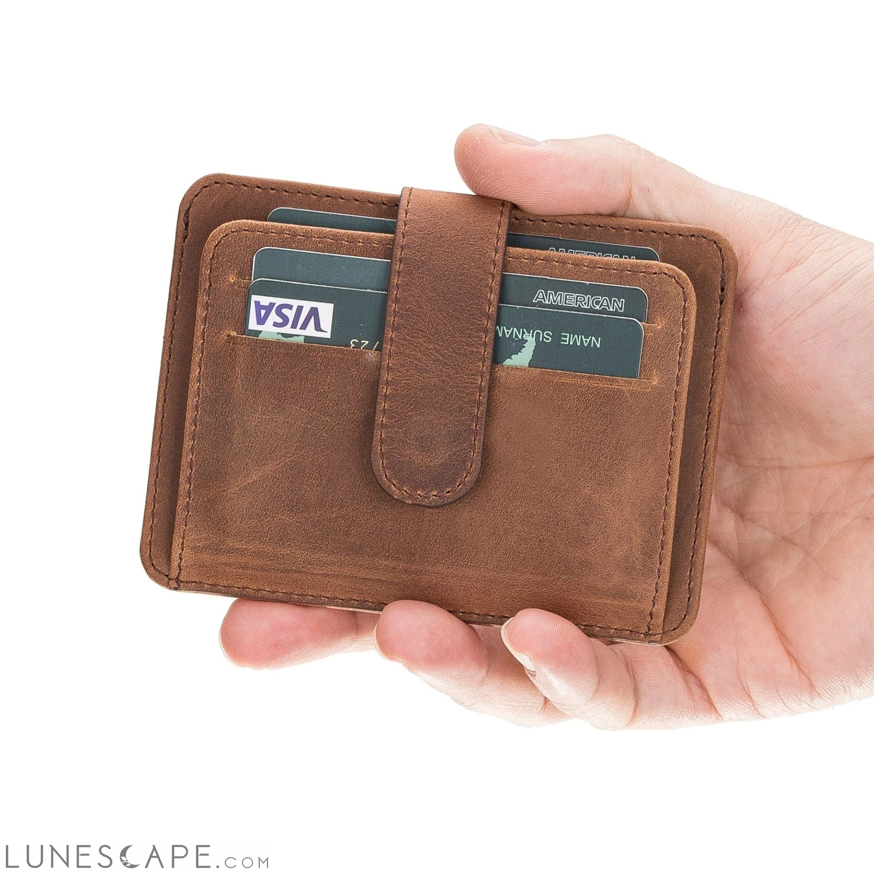 Cortez Handcrafted Leather Slim Wallet with Card Holder LUNESCAPE