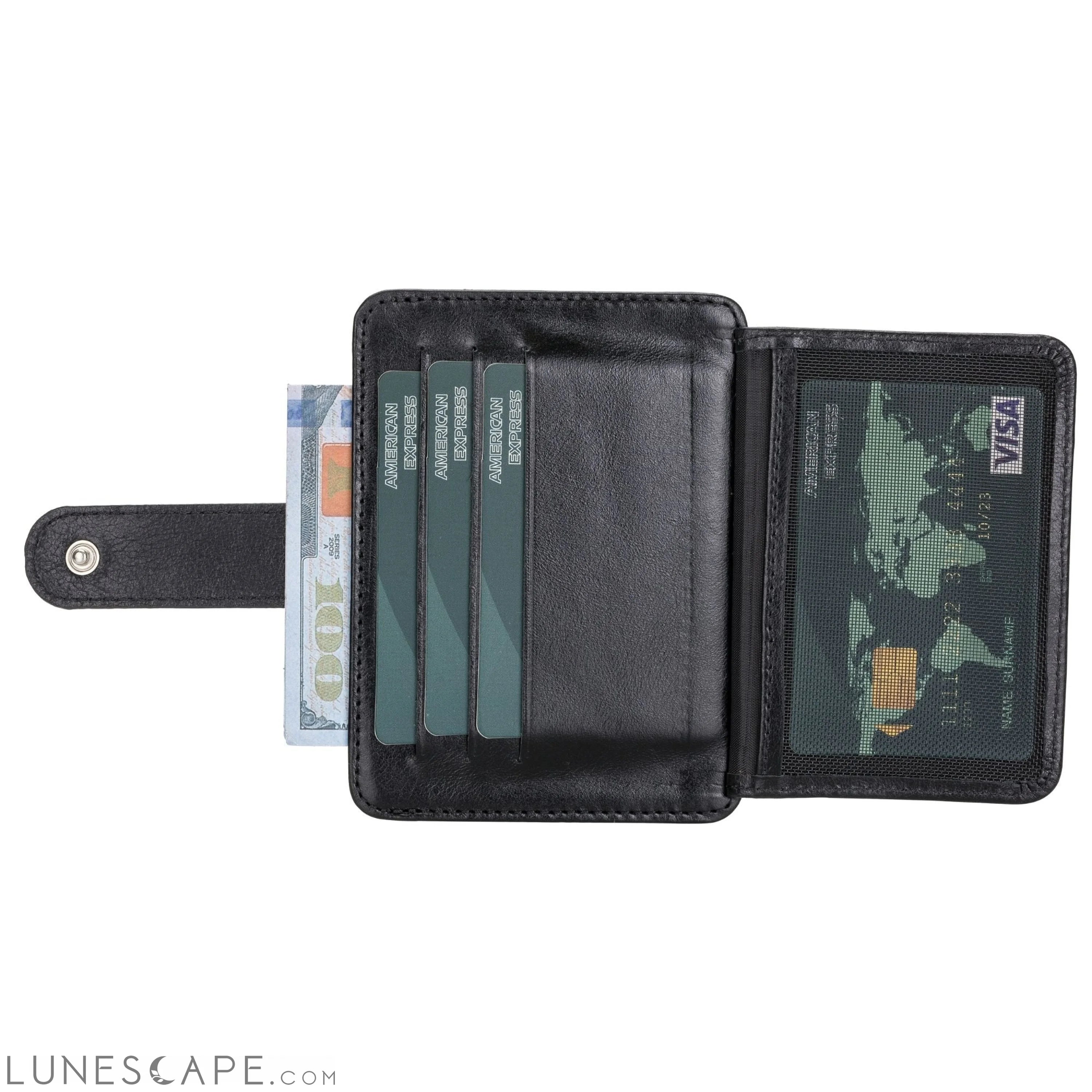 Cortez Handcrafted Leather Slim Wallet with Card Holder LUNESCAPE