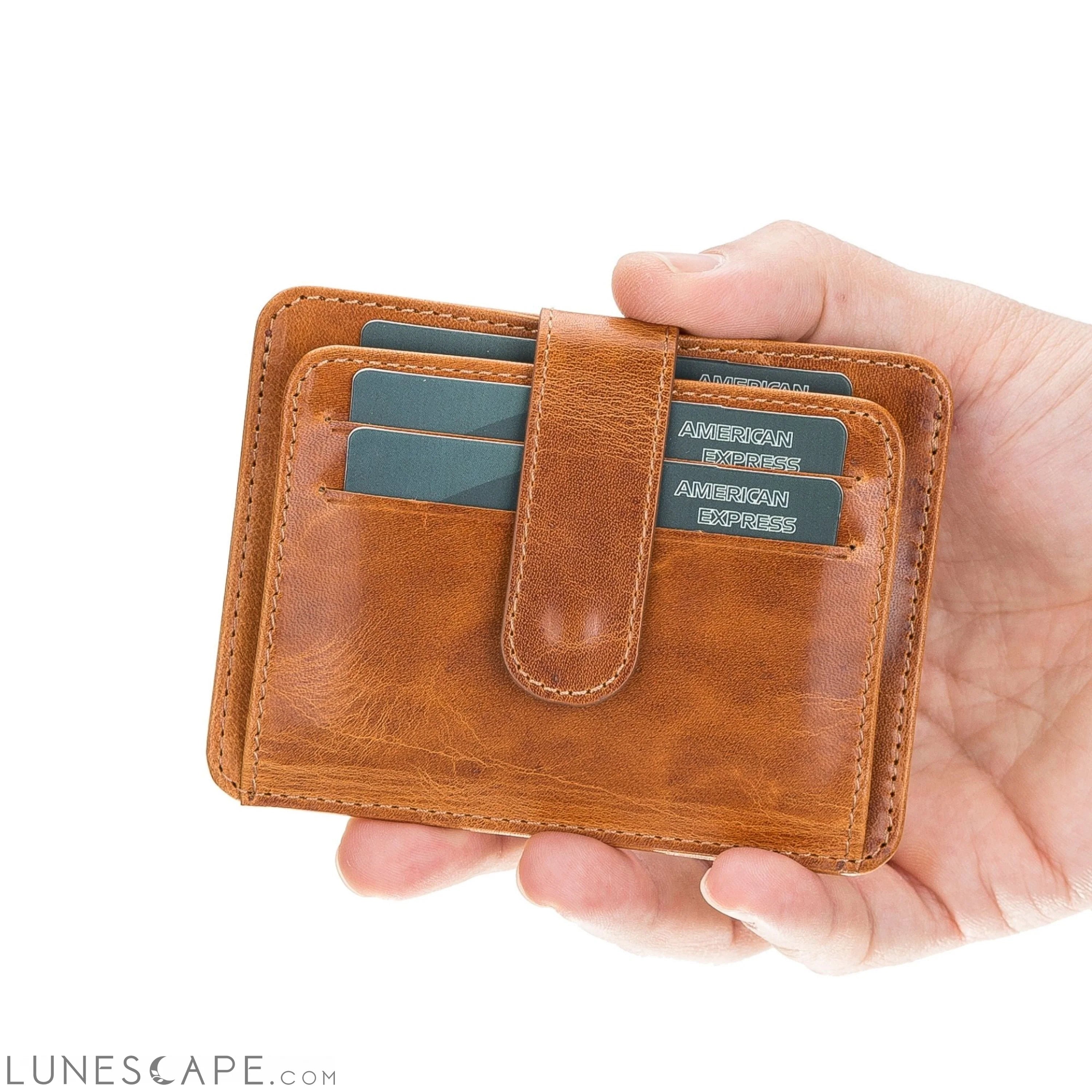 Cortez Handcrafted Leather Slim Wallet with Card Holder LUNESCAPE