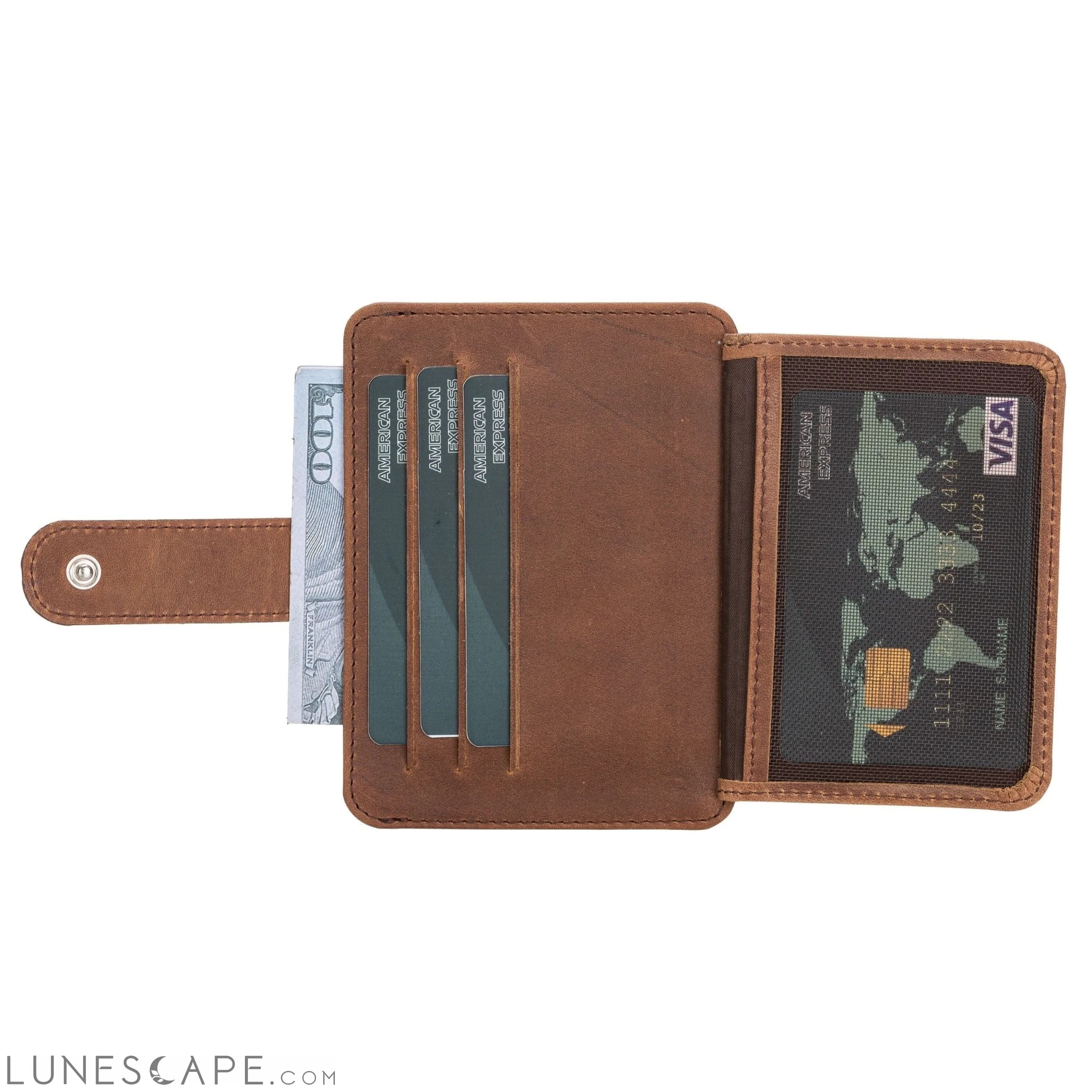Cortez Handcrafted Leather Slim Wallet with Card Holder LUNESCAPE