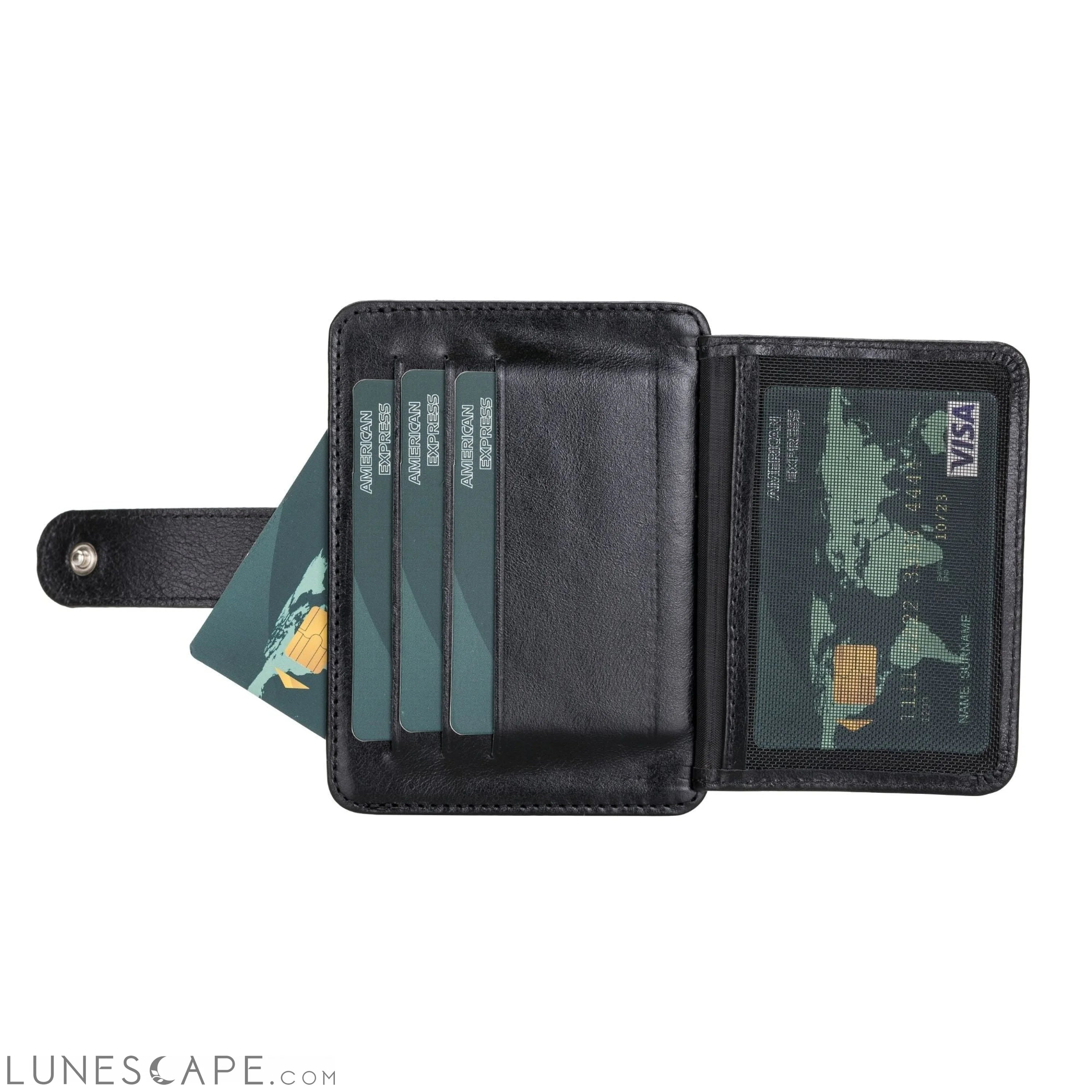 Cortez Handcrafted Leather Slim Wallet with Card Holder LUNESCAPE