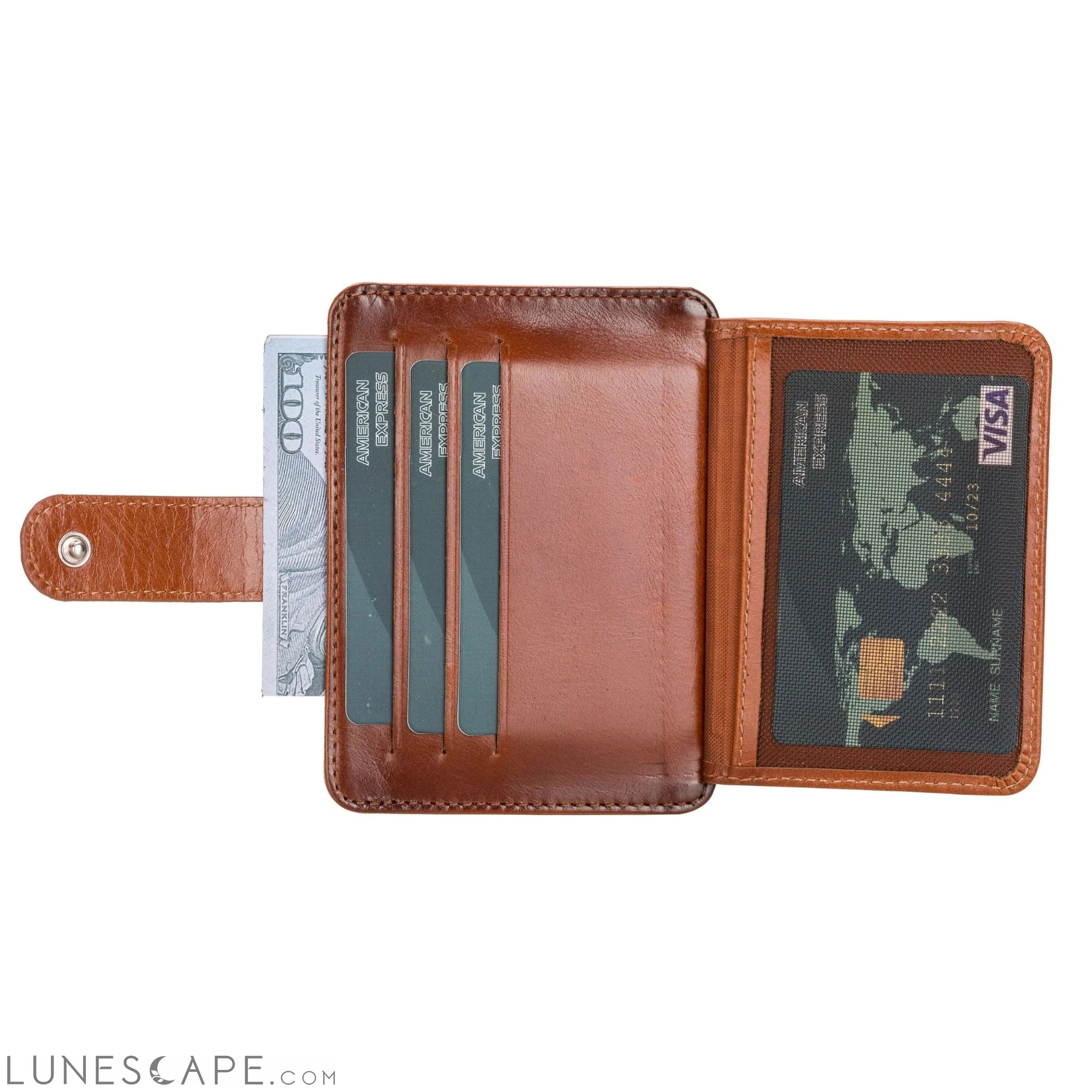 Cortez Handcrafted Leather Slim Wallet with Card Holder LUNESCAPE