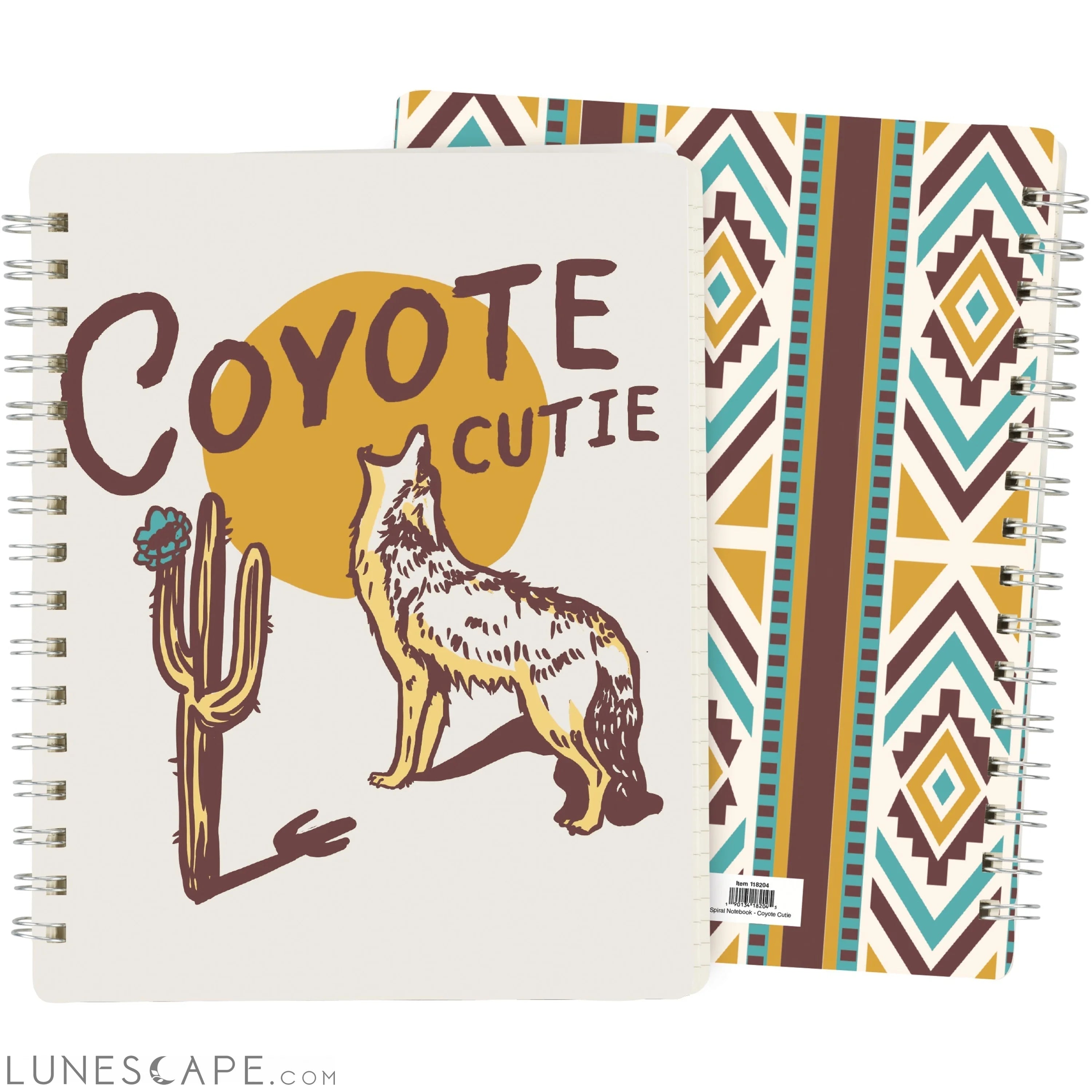 Coyote Cutie Spiral Double-Sided Notebook | Howling Coyote Design LUNESCAPE