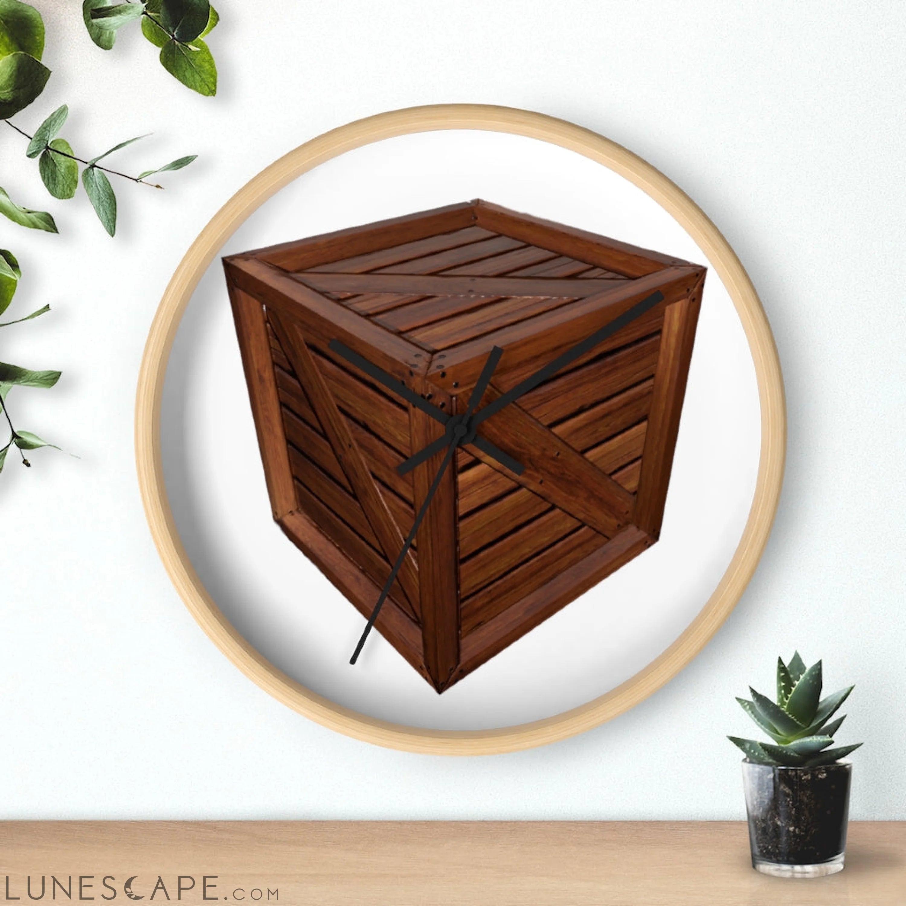 Crate Wall clock LUNESCAPE