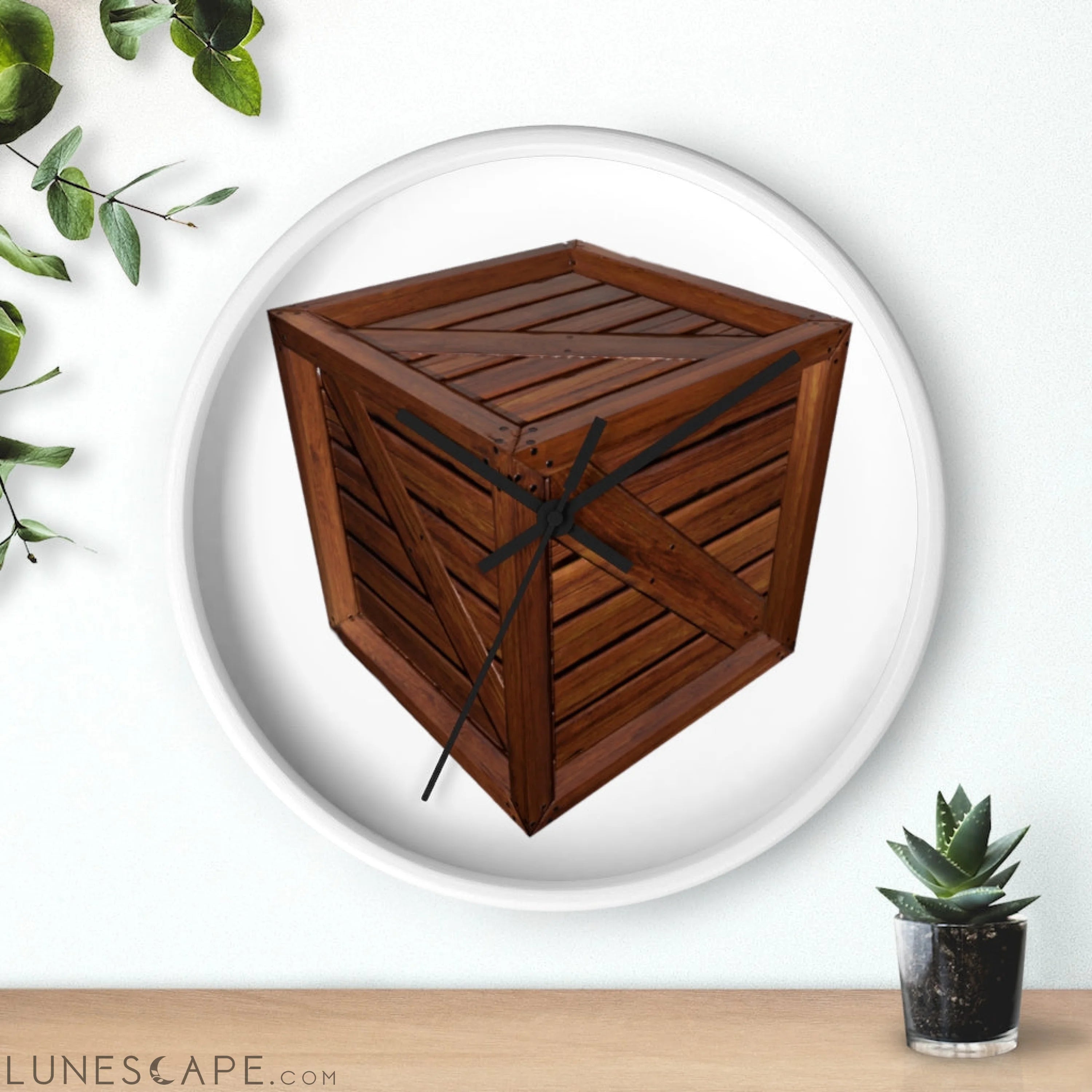 Crate Wall clock LUNESCAPE
