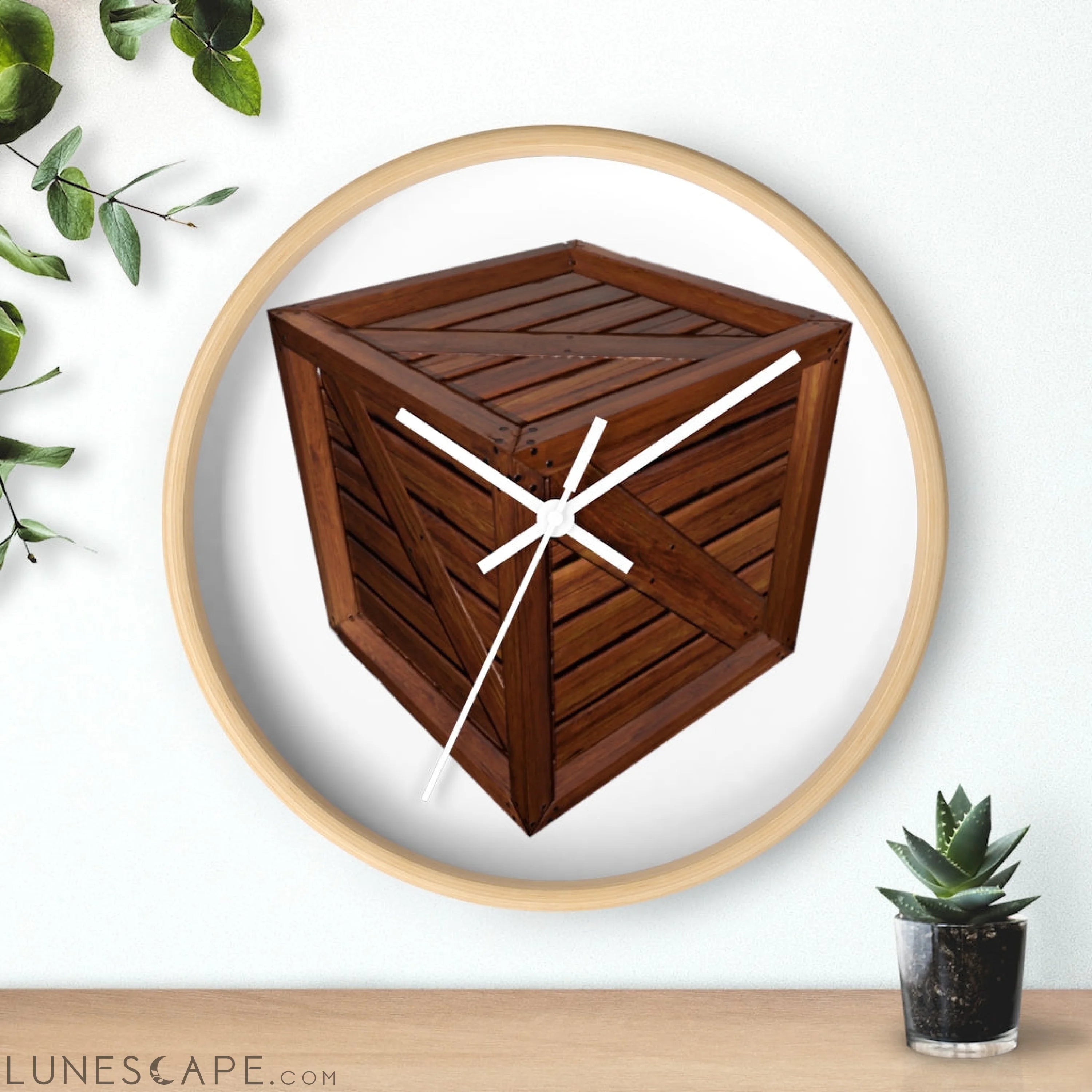 Crate Wall clock LUNESCAPE