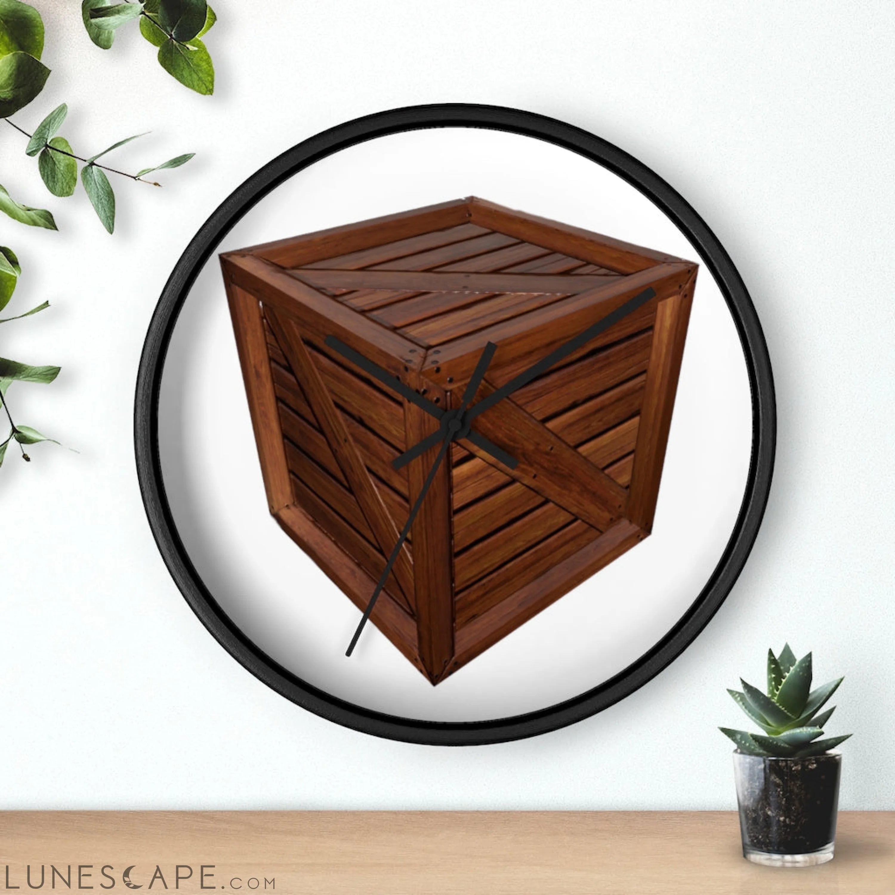 Crate Wall clock LUNESCAPE
